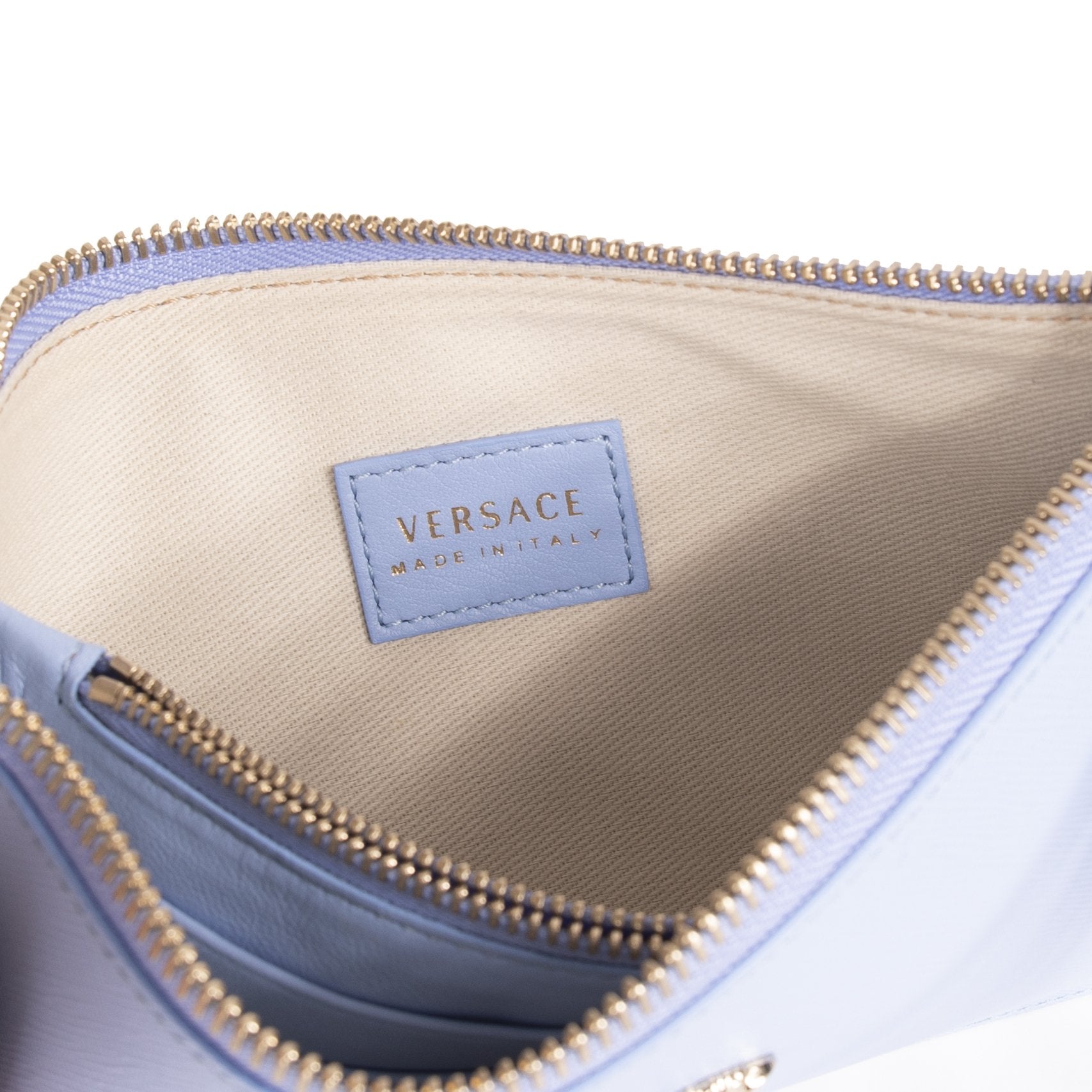 Versace Small Medusa Leather Wristlet Pouch
