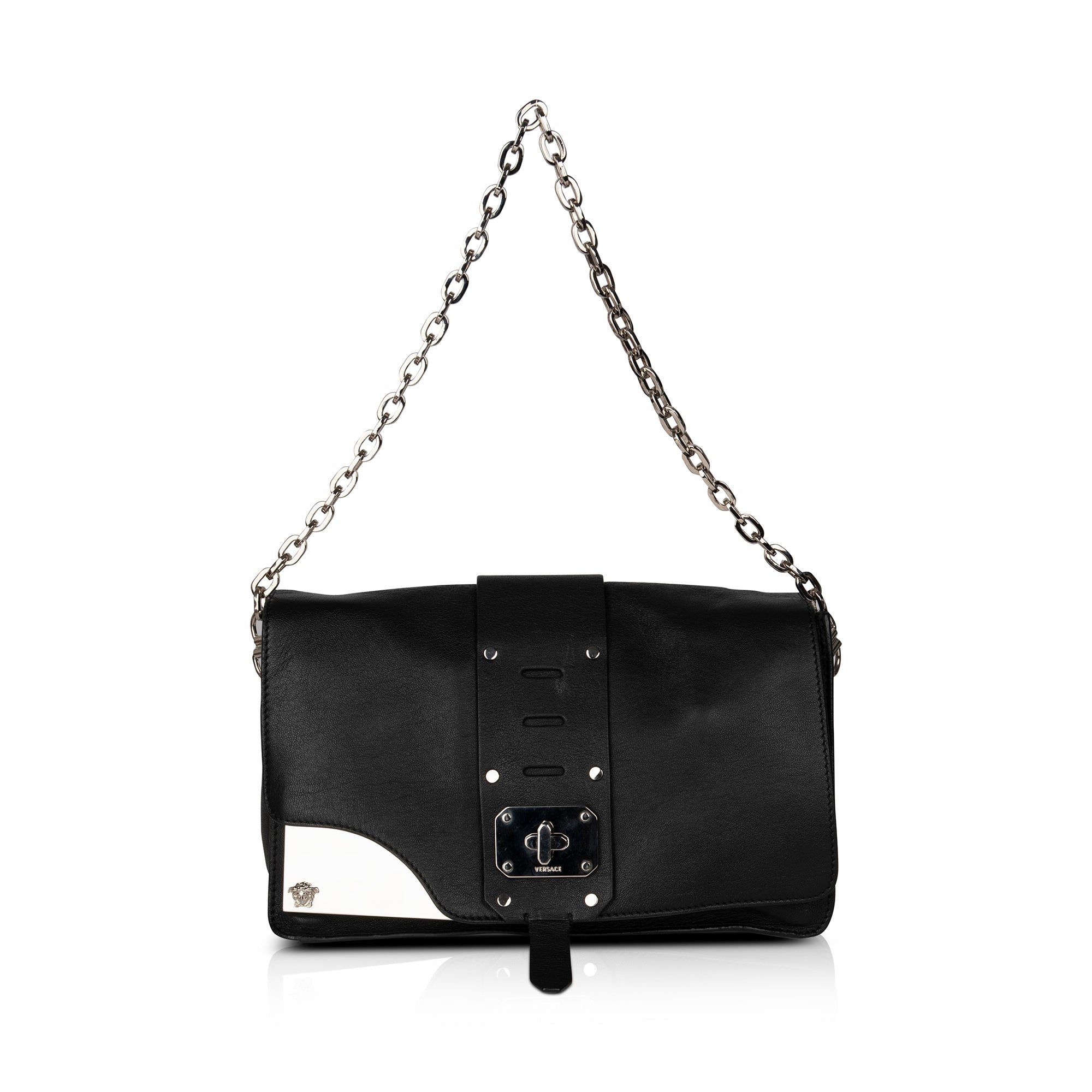 Versace Stardvst Large Leather Shoulder Bag