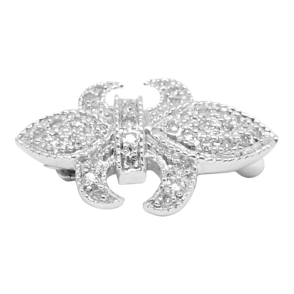 Victorian Diamond Fleur de Lis Brooch