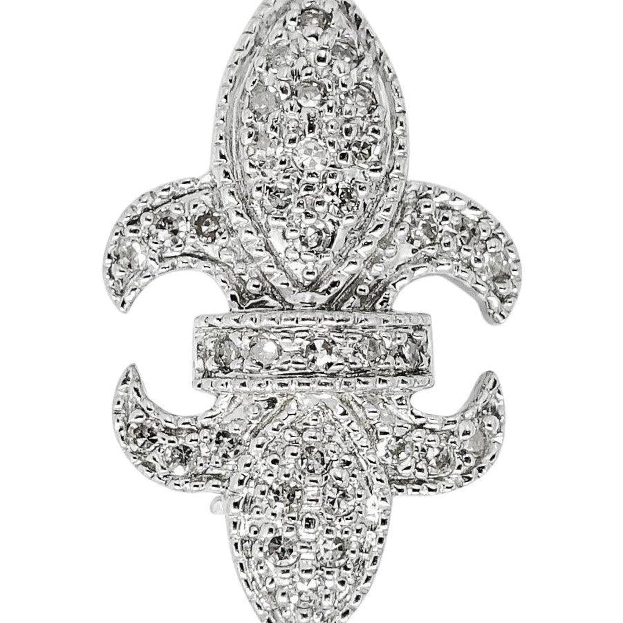 Victorian Diamond Fleur de Lis Brooch