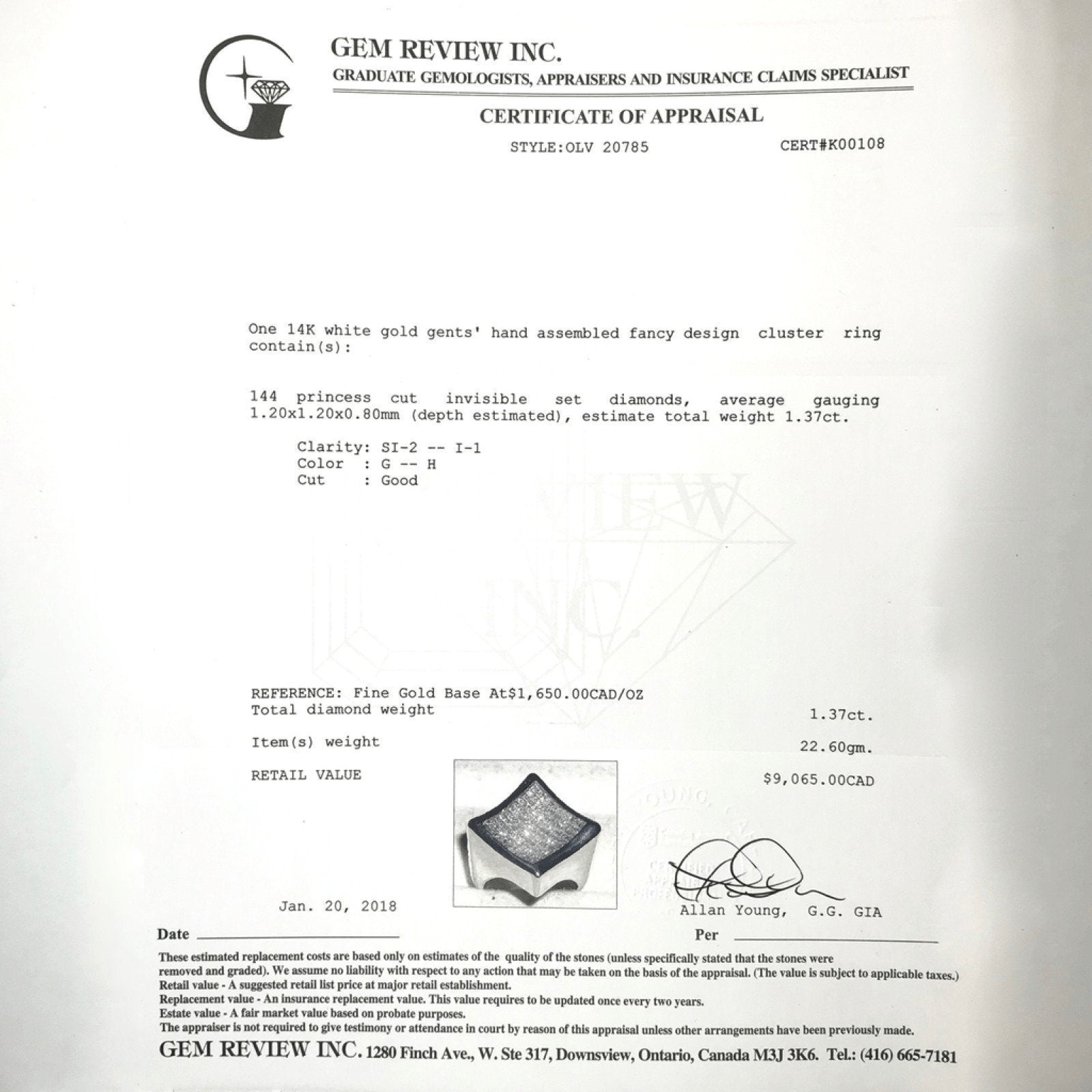 White Gold Gents Fancy Design Diamond Cluster Ring