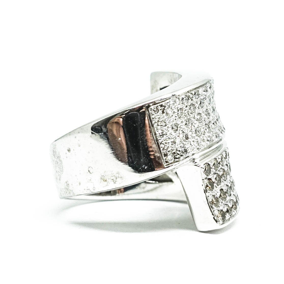 White and Champagne Diamond Ring