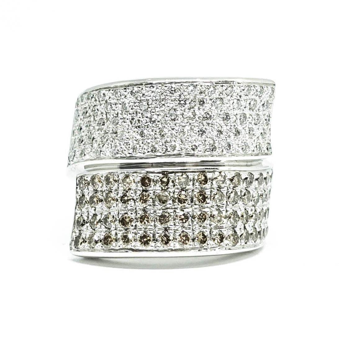 White and Champagne Diamond Ring