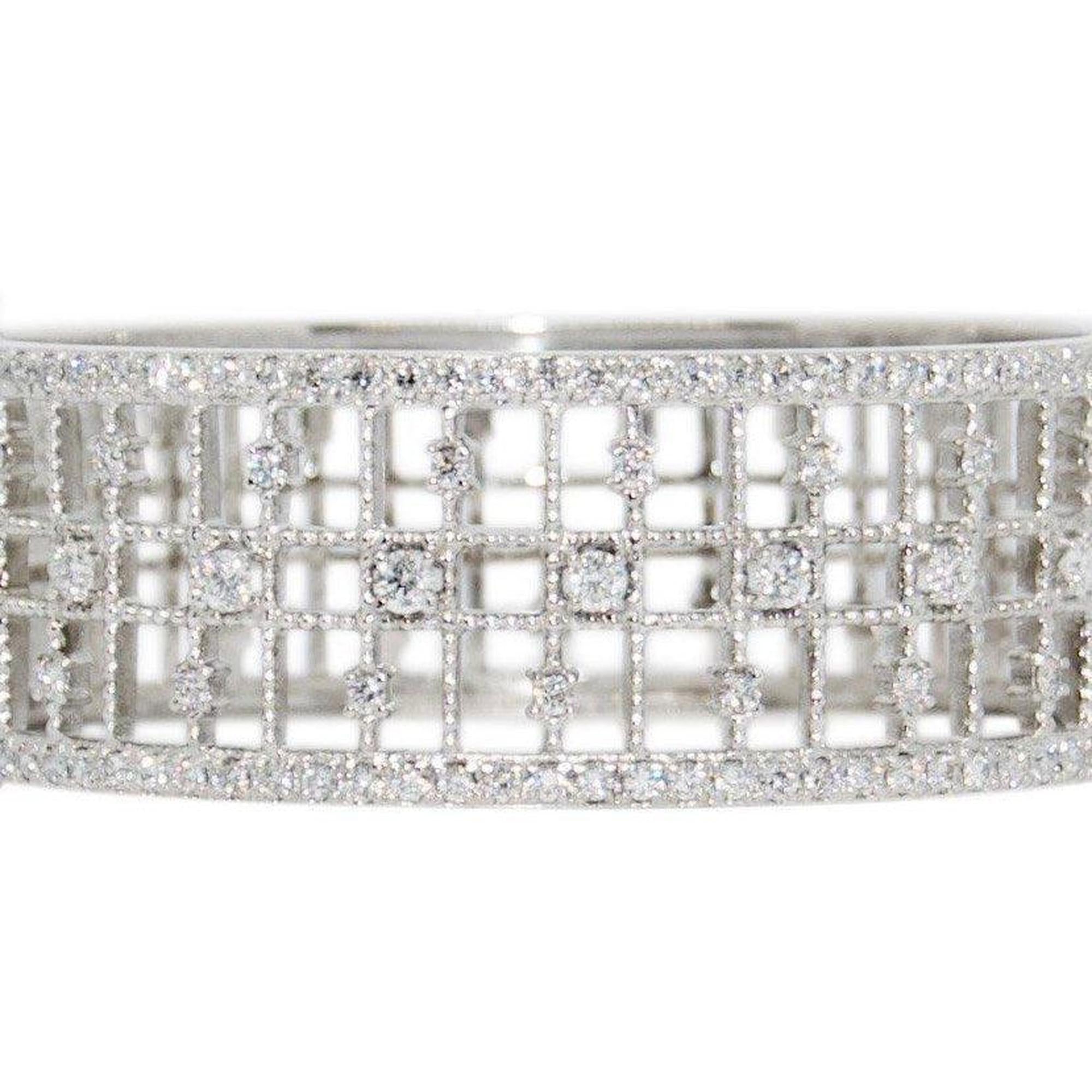 Wide Diamond Bangle Bracelet