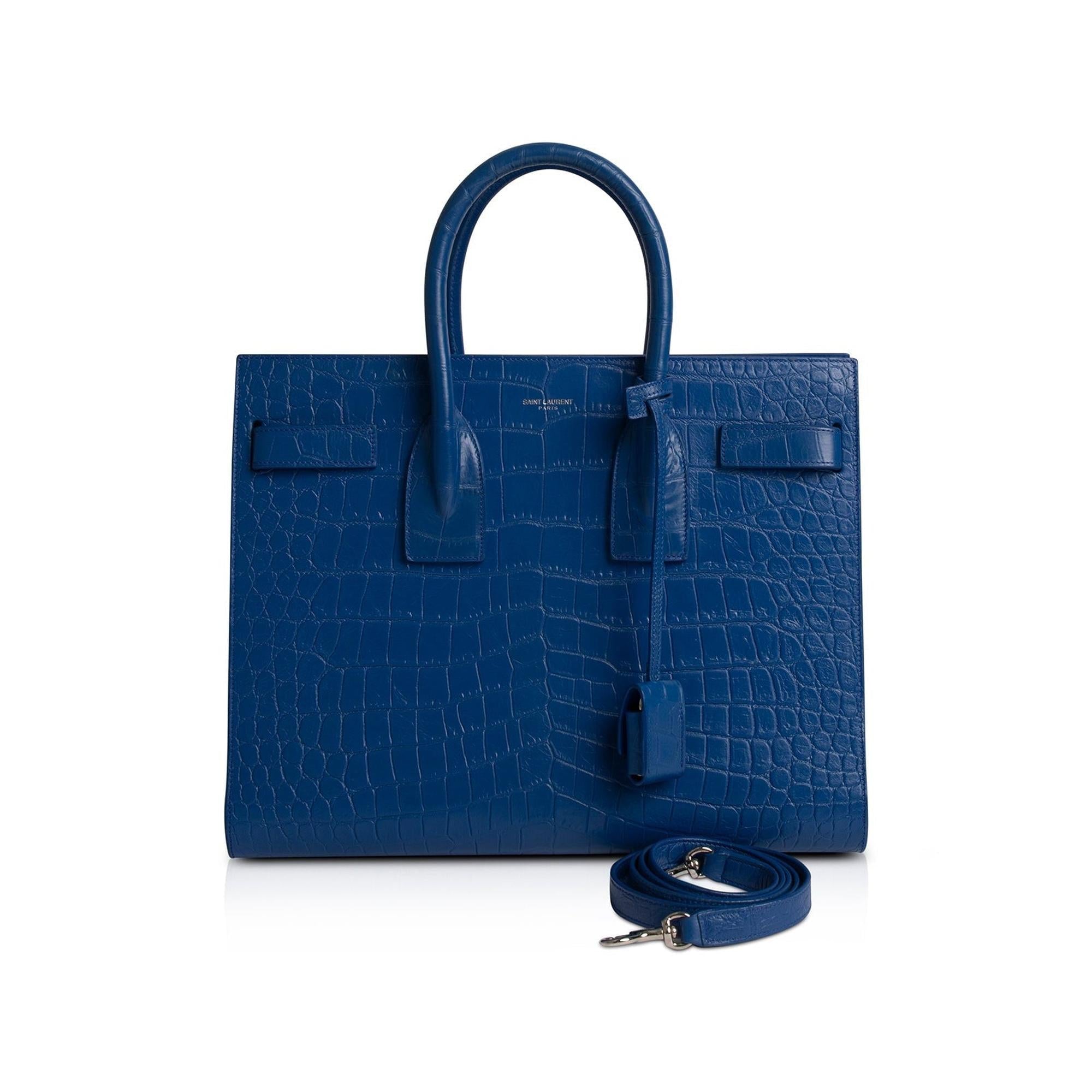 Yves Saint Laurent Small Crocodile-Embossed Sac De Jour