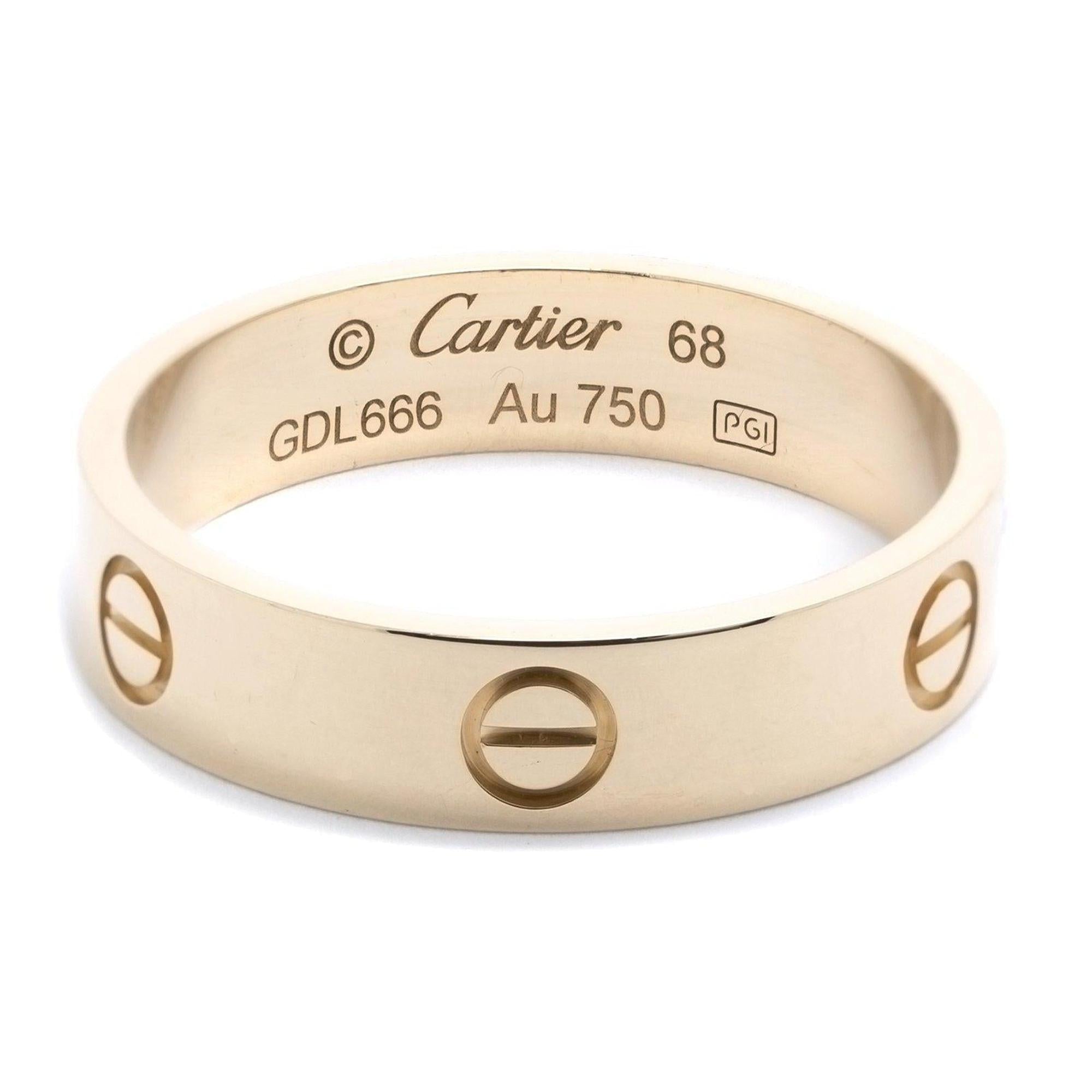 Cartier 18k Yellow Gold Love Ring