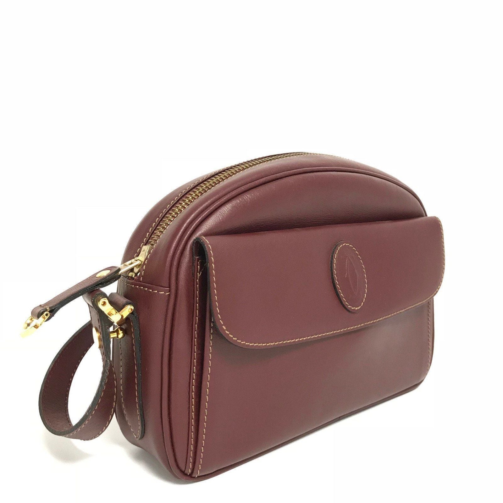 Cartier Burgandy Must De Cartier Pouch Bag