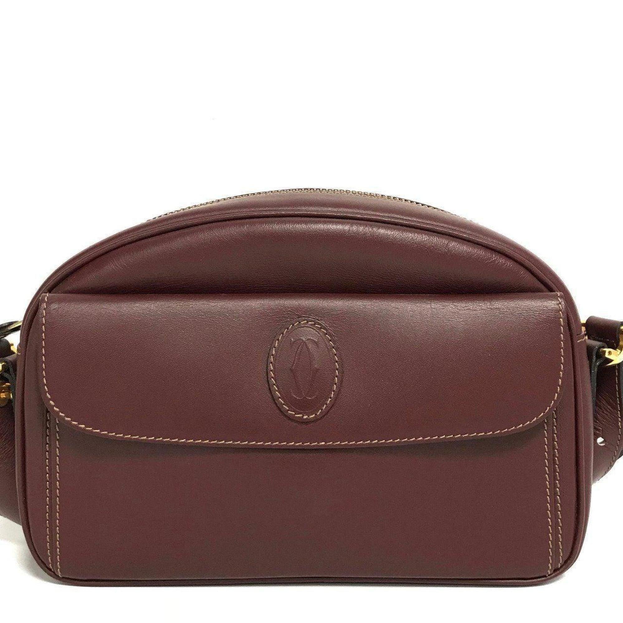 Cartier Burgandy Must De Cartier Pouch Bag