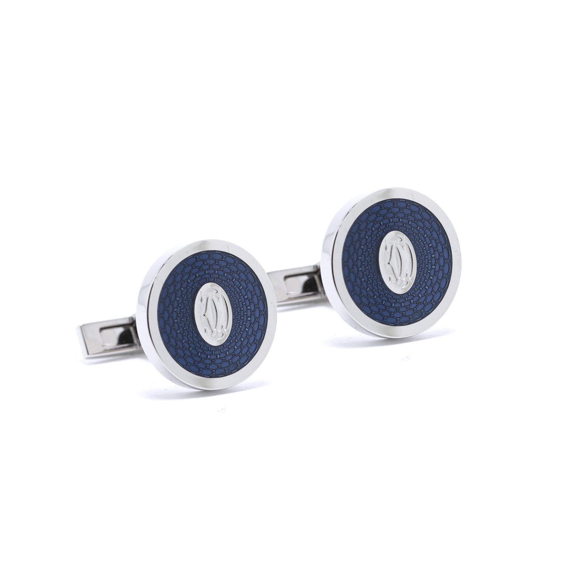 Cartier Double C Logo Rose Decor Cufflinks