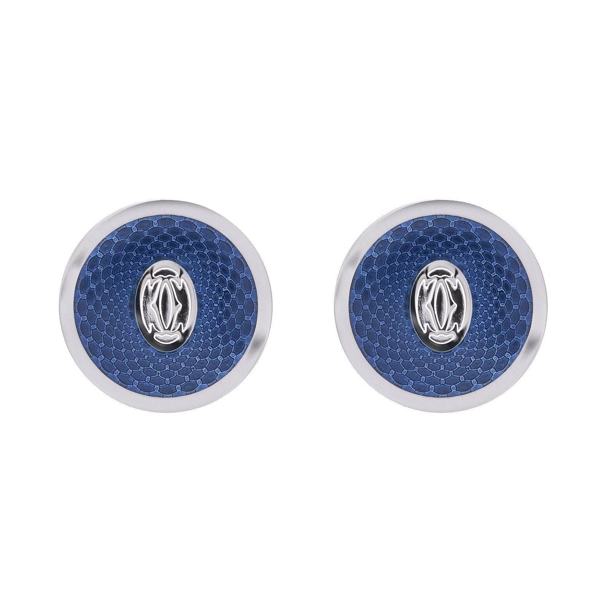 Cartier Double C Logo Rose Decor Cufflinks