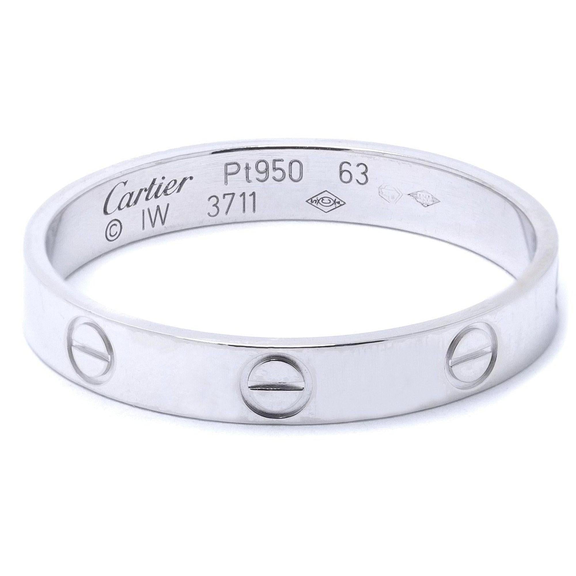 Cartier Platinum Love Wedding Band Ring