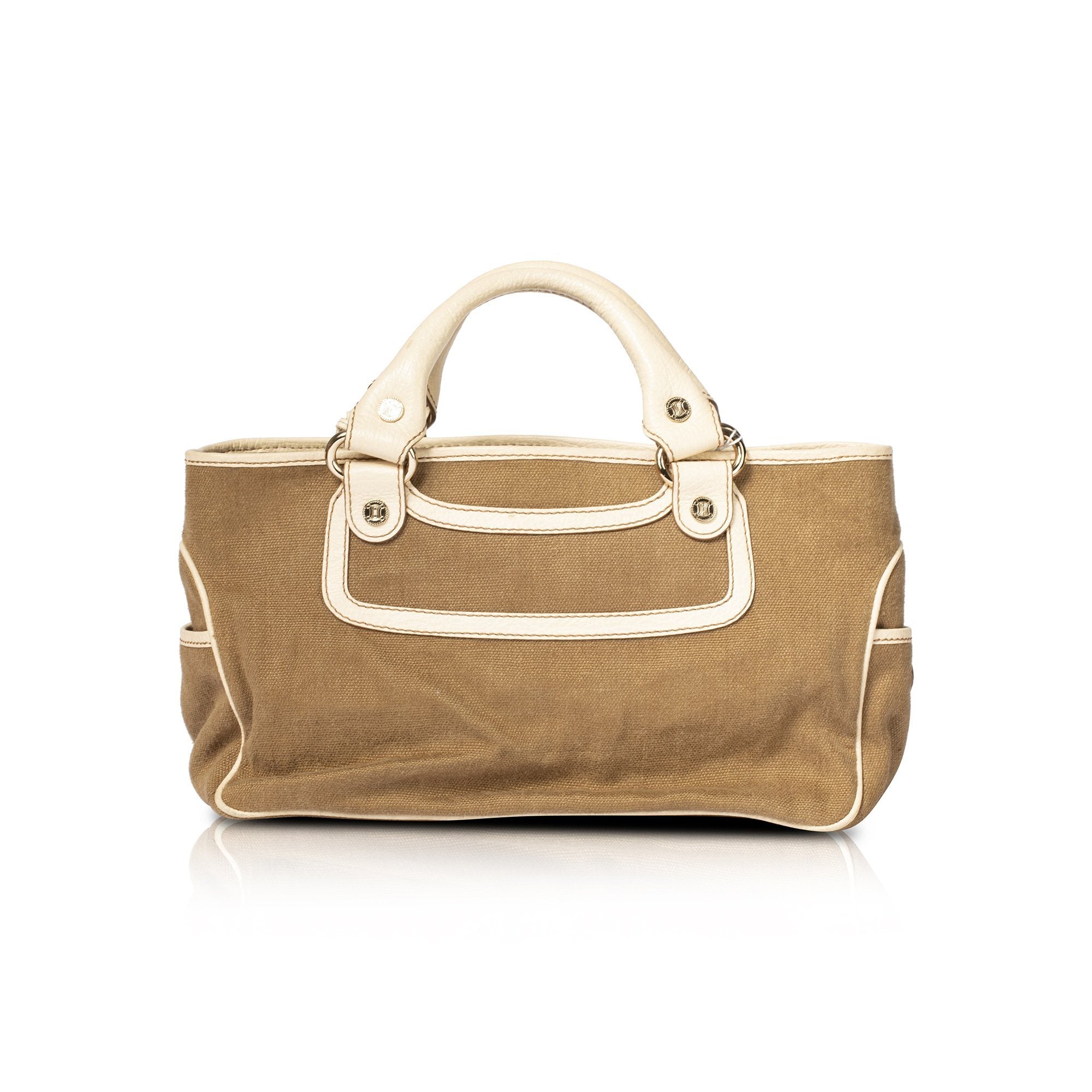 Celine Leather-Trimmed Handle Bag