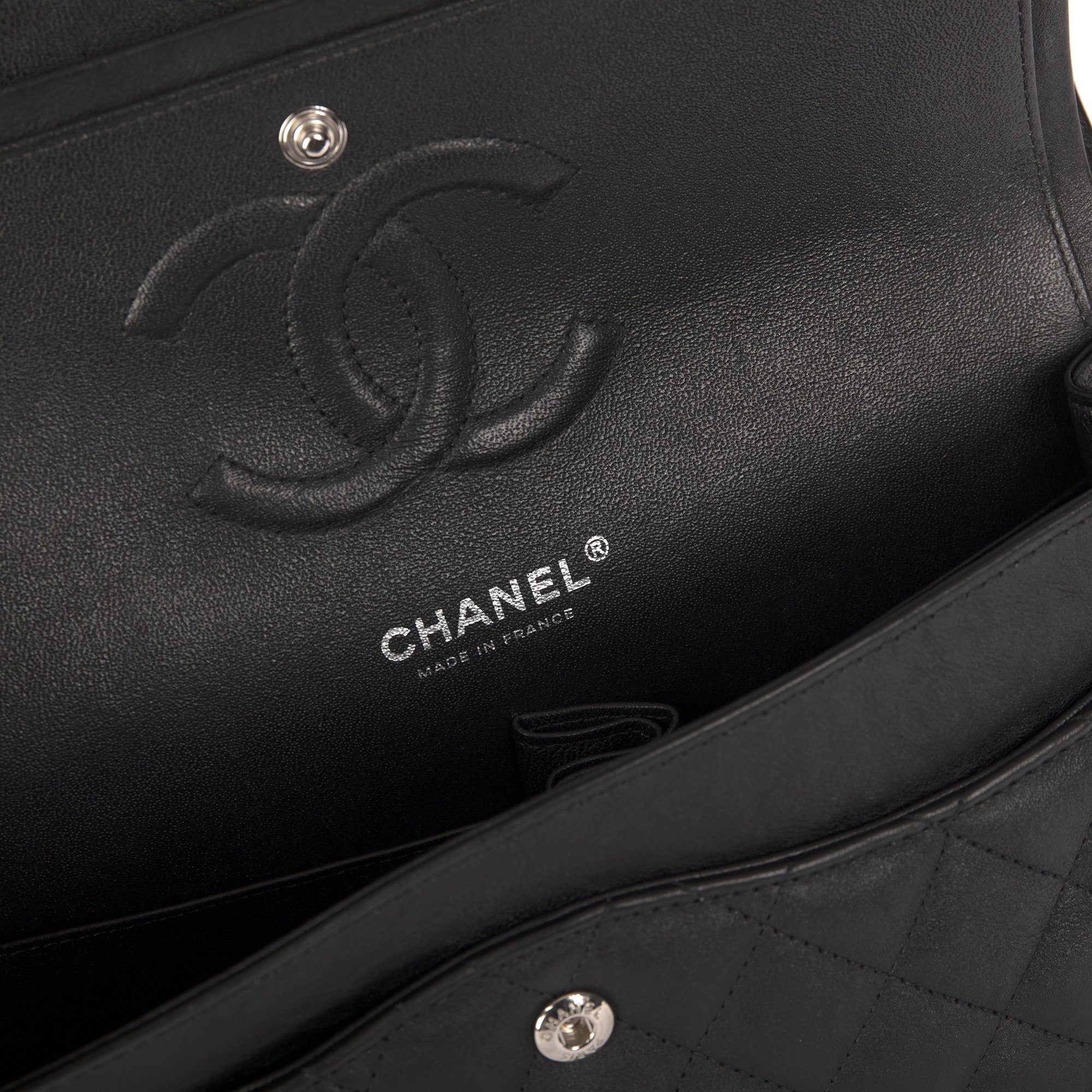 Chanel 2018 Black Calfskin Medium Classic Double Flap Bag