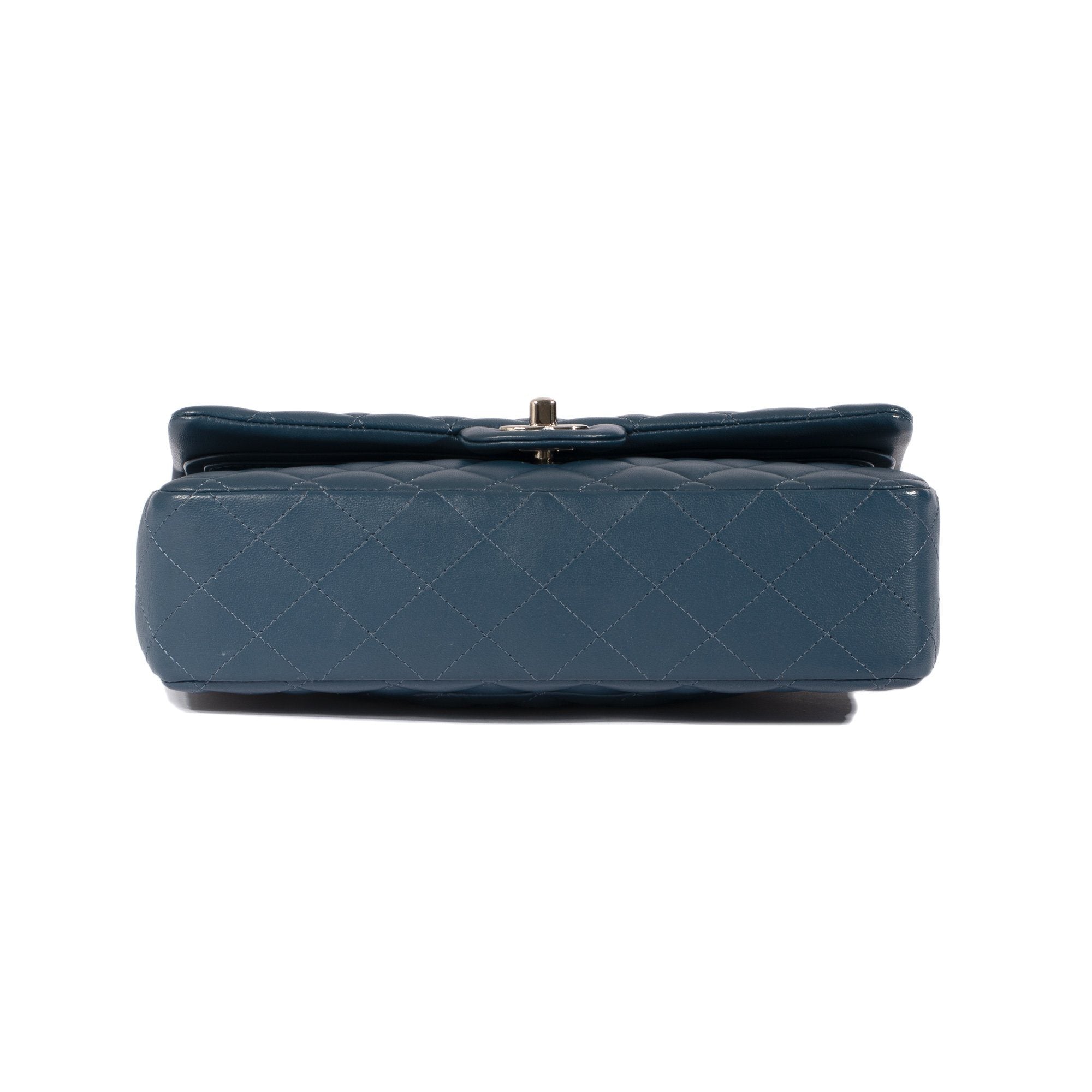 Chanel 2018 Navy Lambskin Medium Classic Double Flap Bag