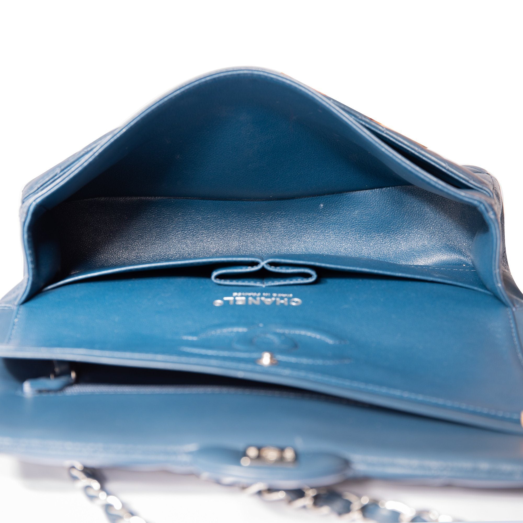 Chanel 2018 Navy Lambskin Medium Classic Double Flap Bag