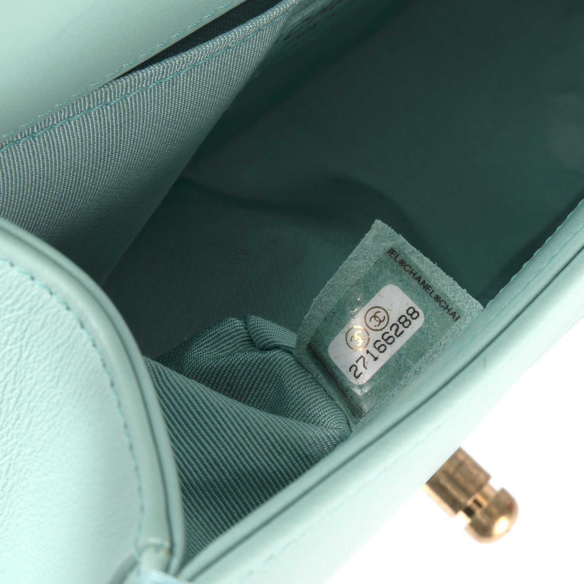 Chanel 2018 Turquoise Medium Chevron Boy Bag