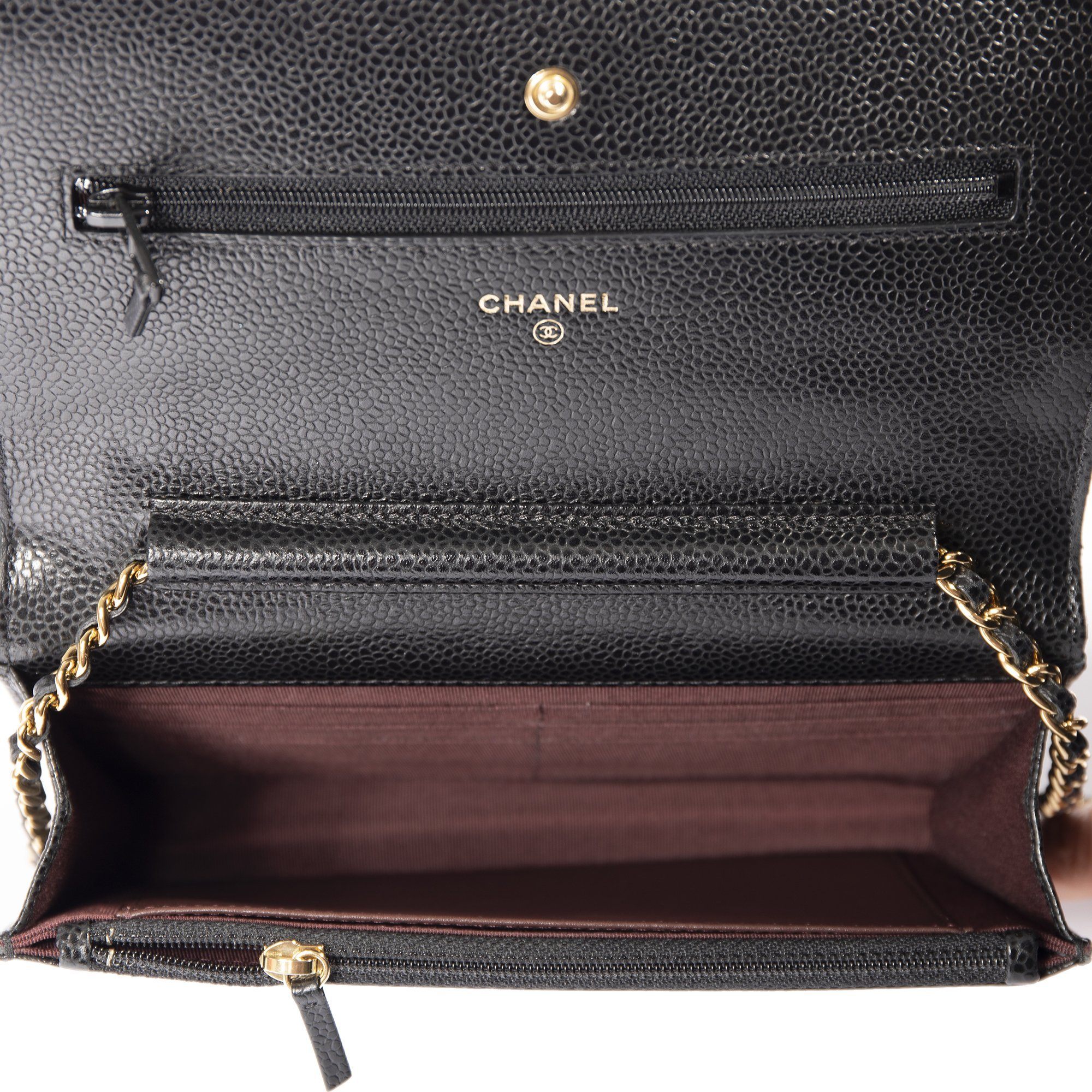 Chanel 2019 Black Caviar Classic Wallet on Chain