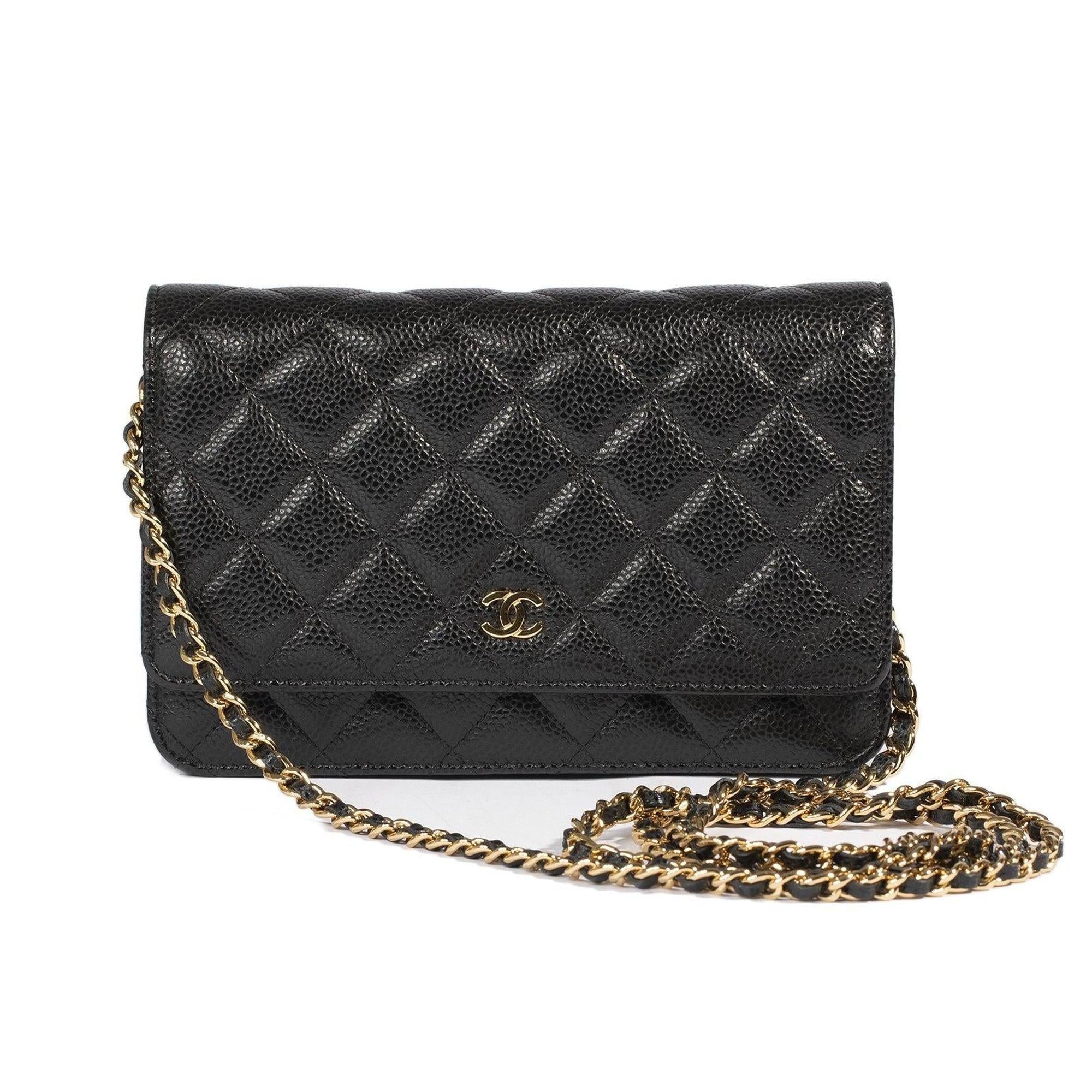 Chanel 2019 Black Caviar Classic Wallet on Chain