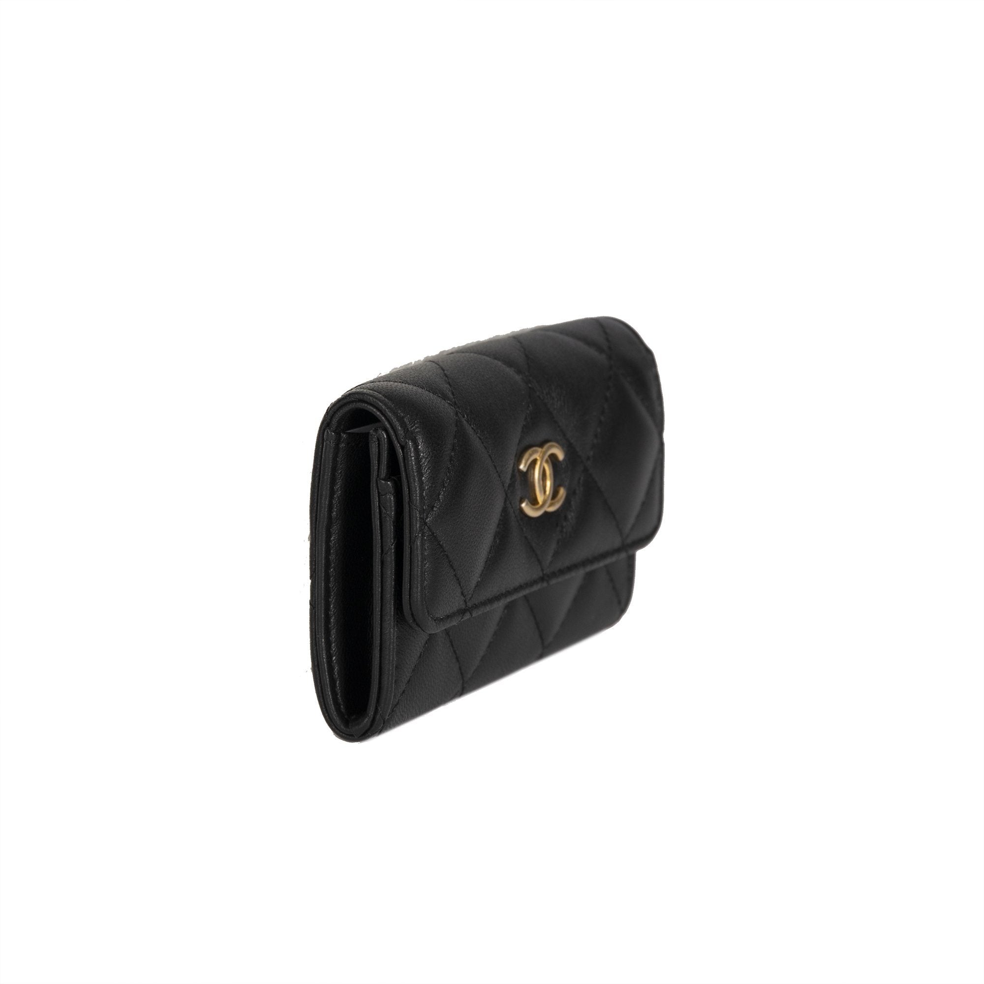 Chanel 2019 Black Lambskin Classic Card Holder w/ Box