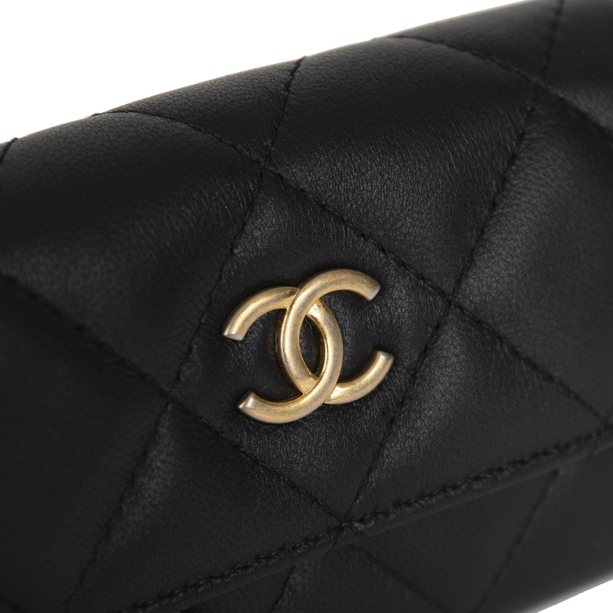 Chanel 2019 Black Lambskin Classic Card Holder w/ Box