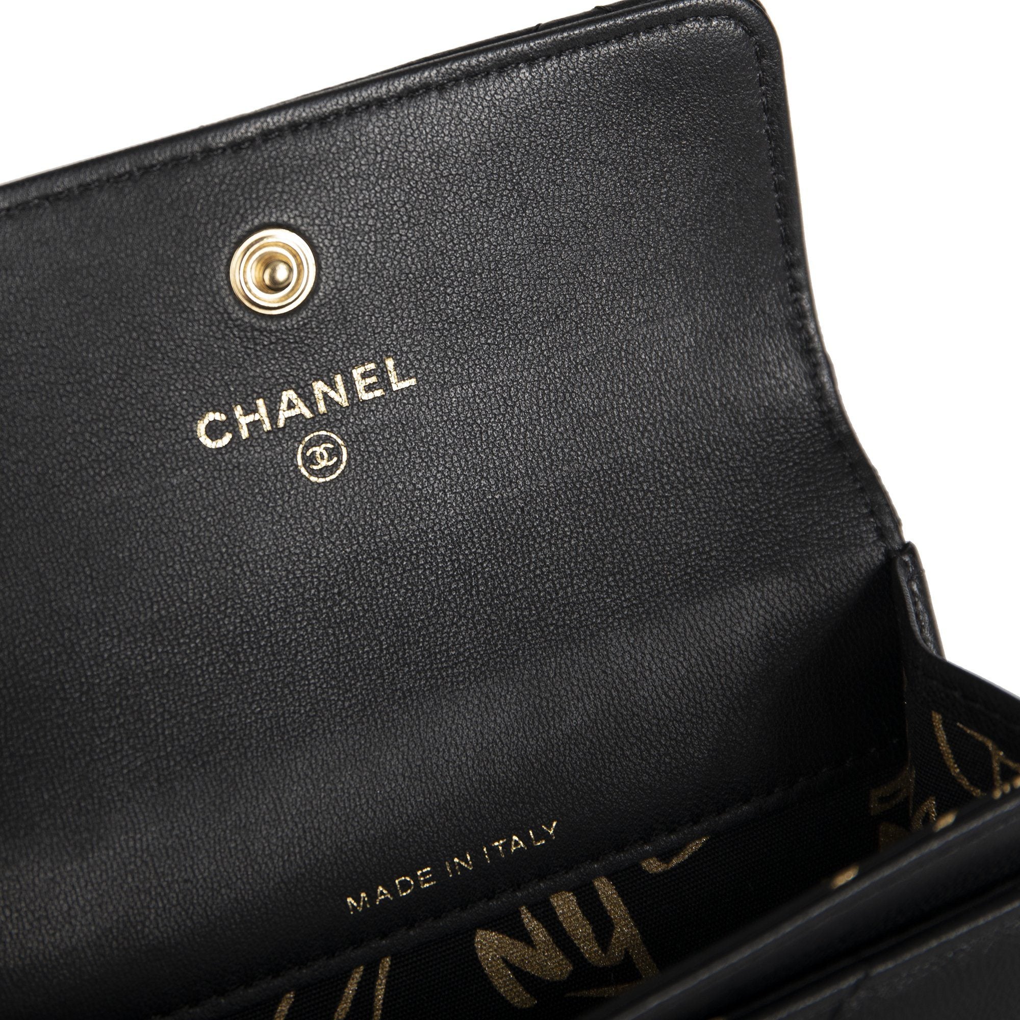 Chanel 2019 Black Lambskin Classic Card Holder w/ Box