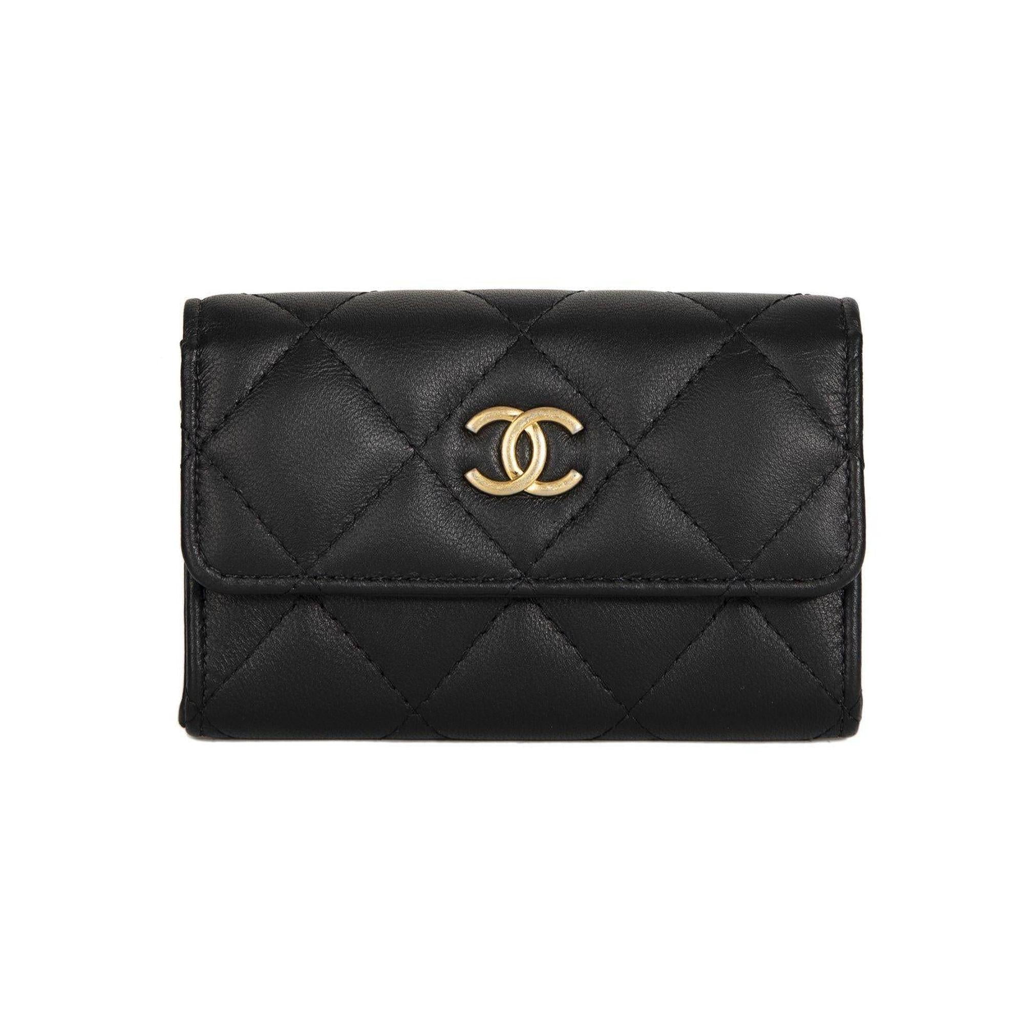 Chanel 2019 Black Lambskin Classic Card Holder w/ Box