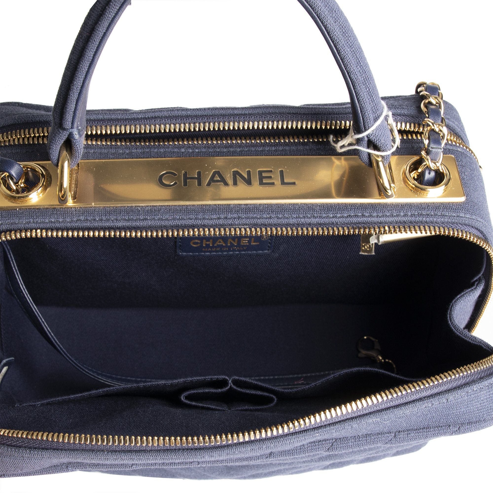 Chanel 2019 Small Chevron Jersey Bowling Bag