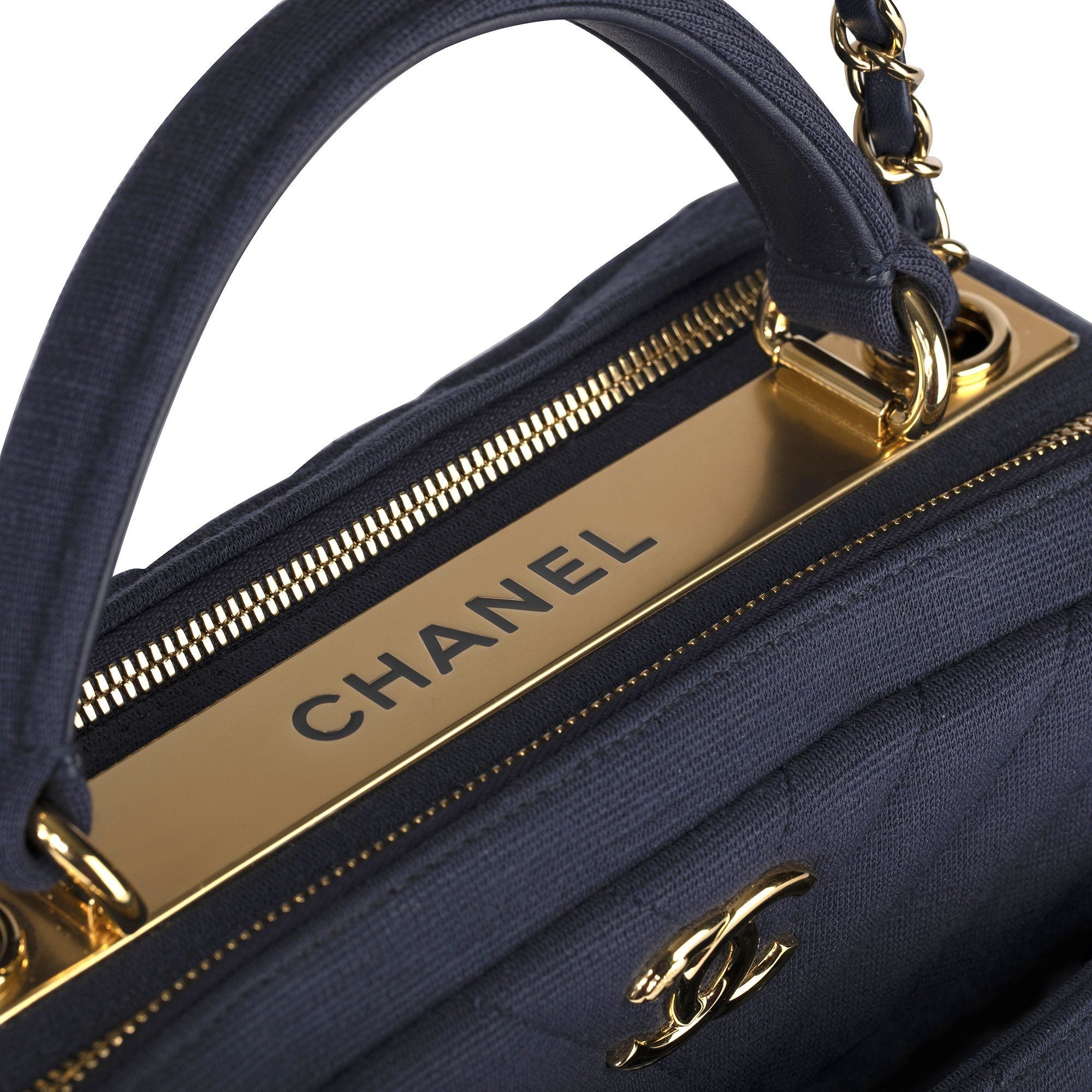 Chanel 2019 Small Chevron Jersey Bowling Bag