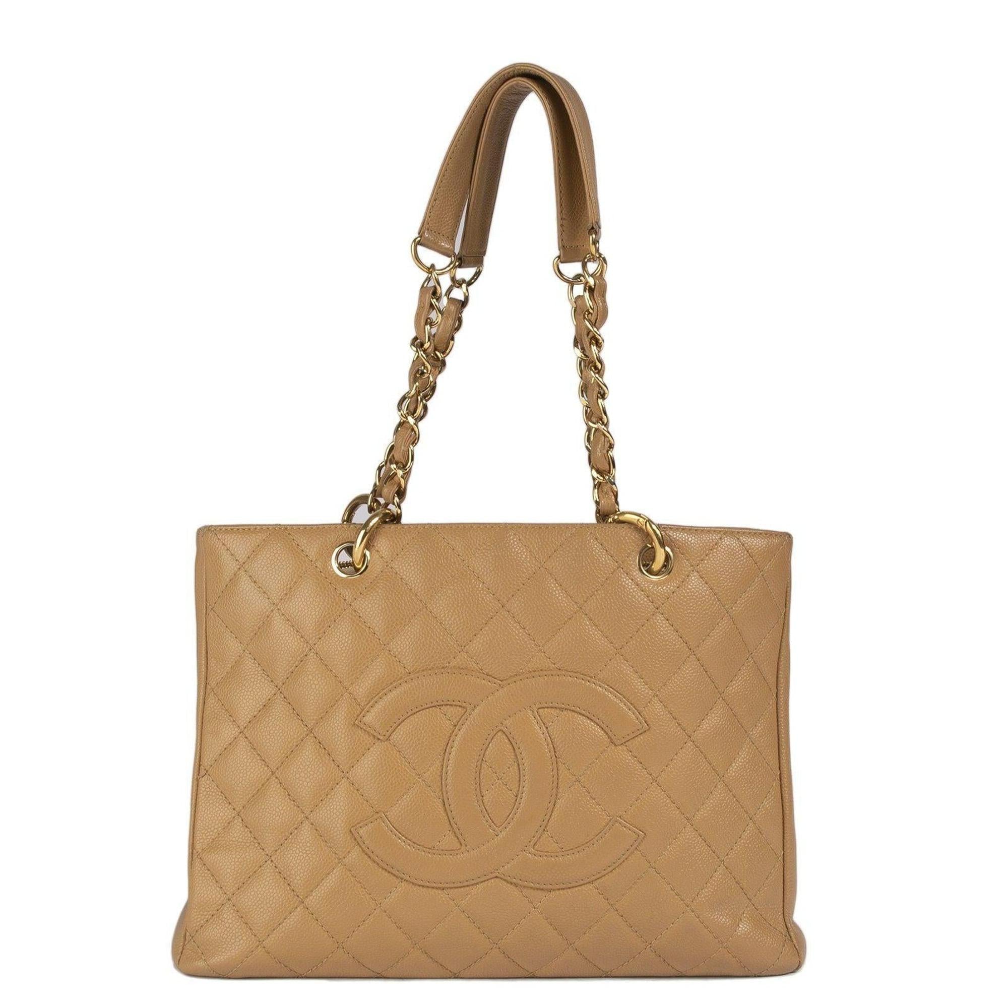 Chanel Beige Caviar Leather Grand Shopping Tote (GST)