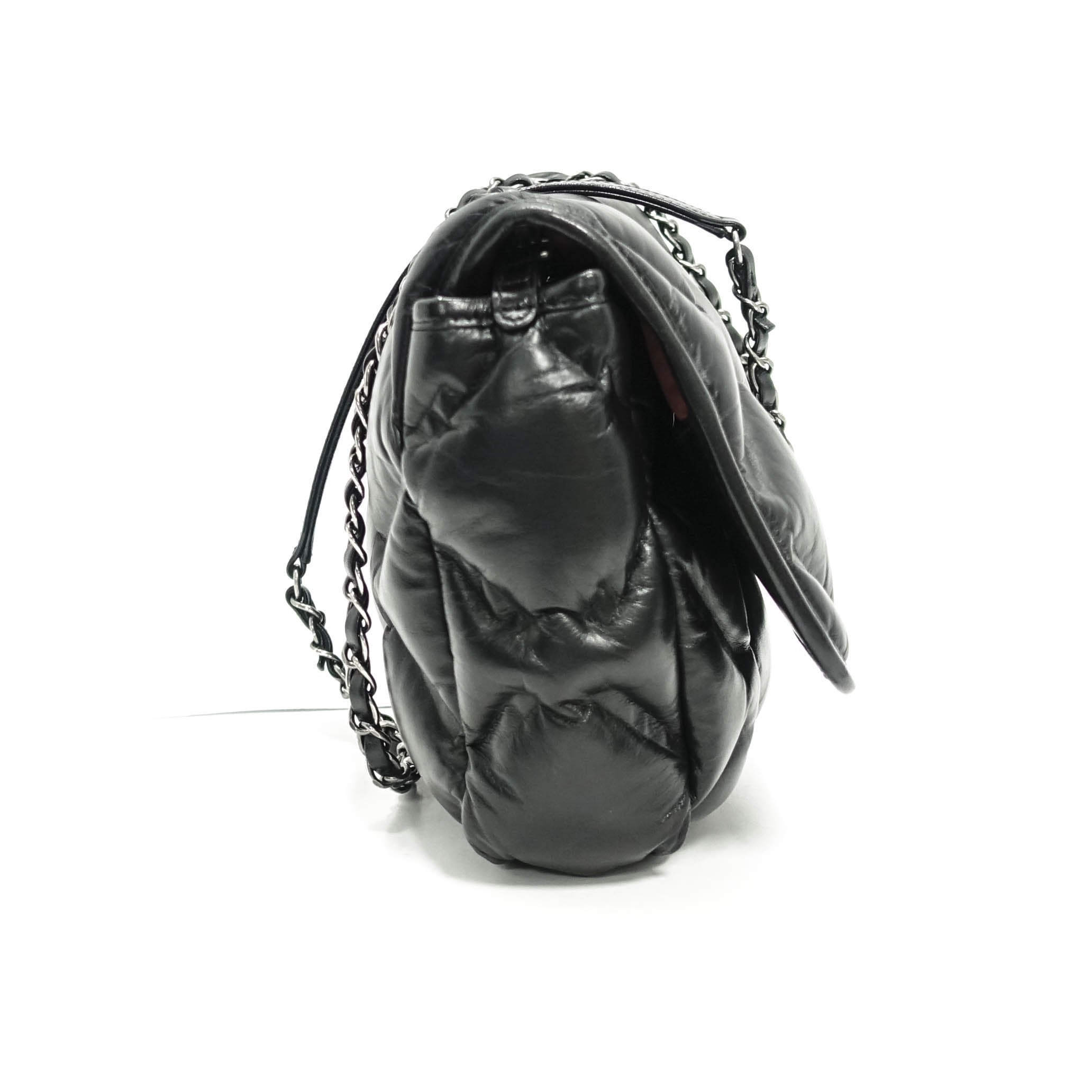 Chanel Black Bubble Chesterfield Flap Bag