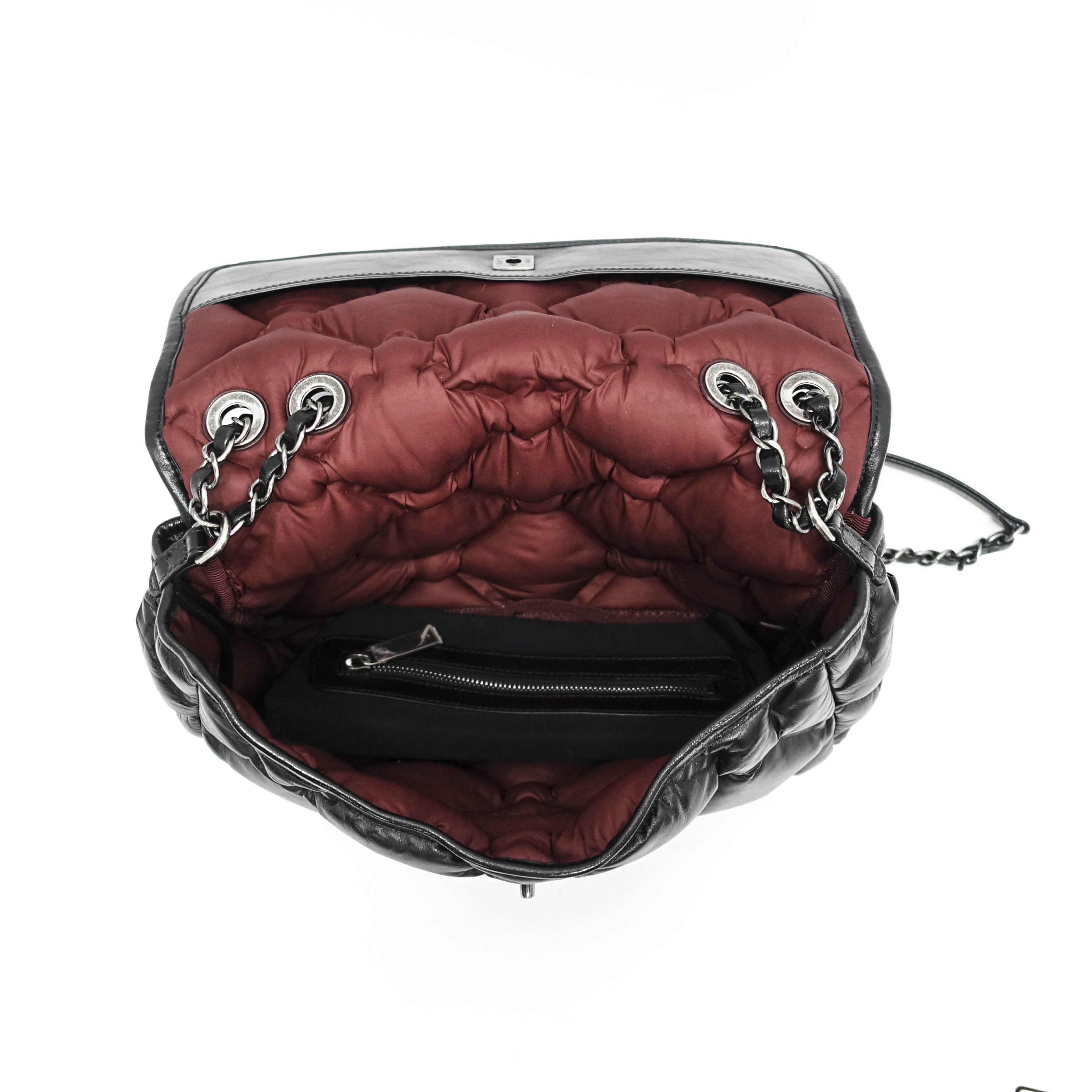 Chanel Black Bubble Chesterfield Flap Bag