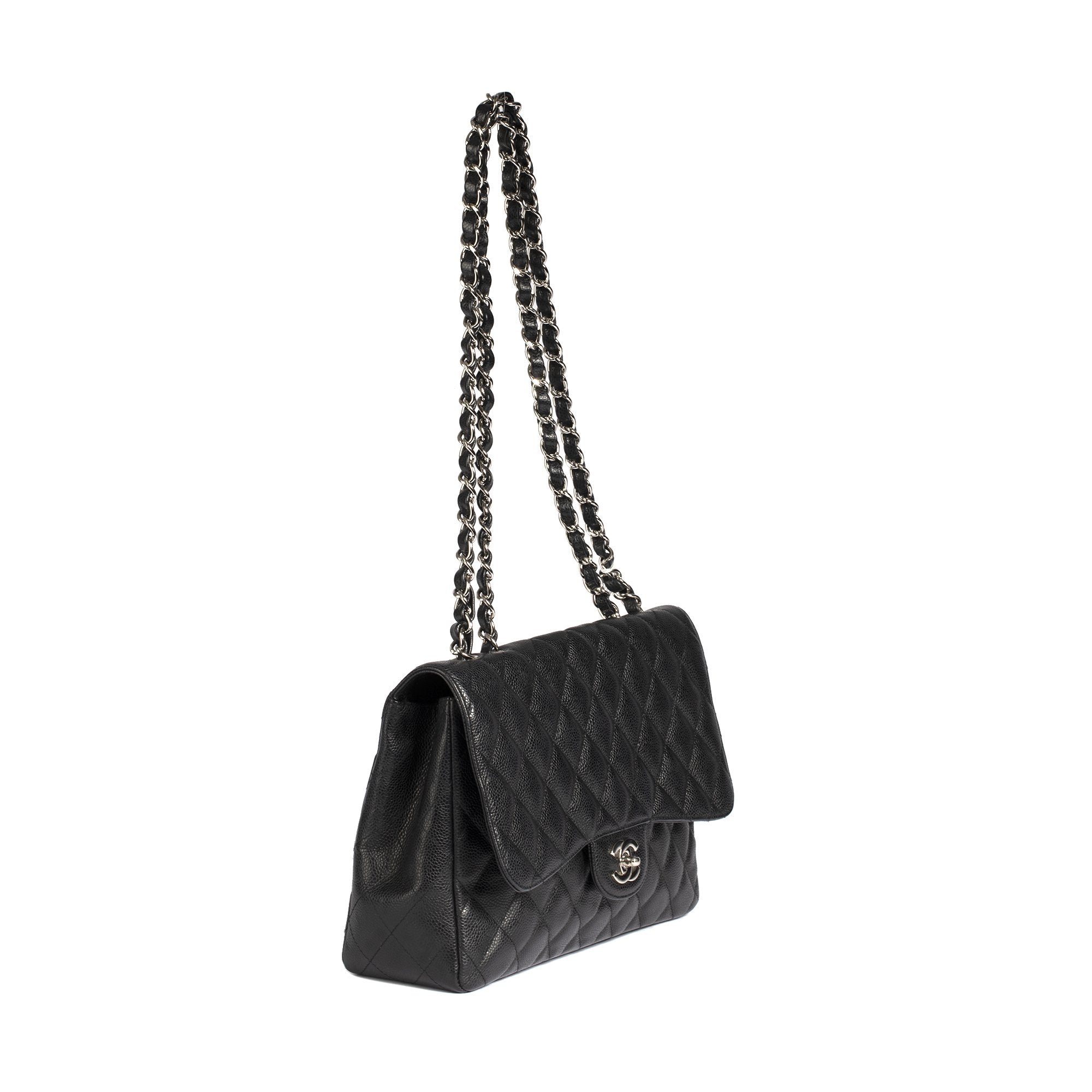 Chanel Black Caviar Classic Jumbo Single Flap Bag