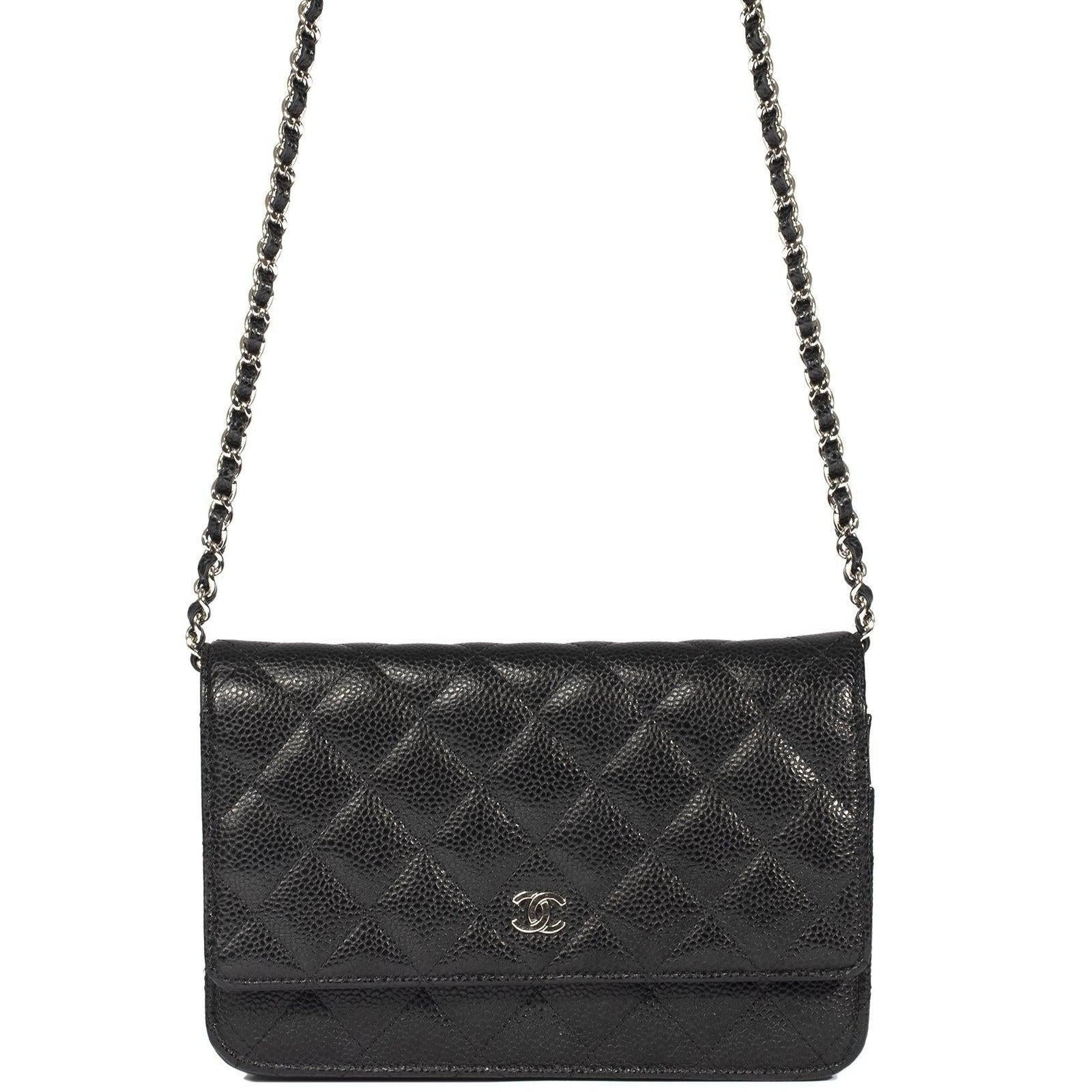 Chanel Black Caviar Classic Wallet on Chain