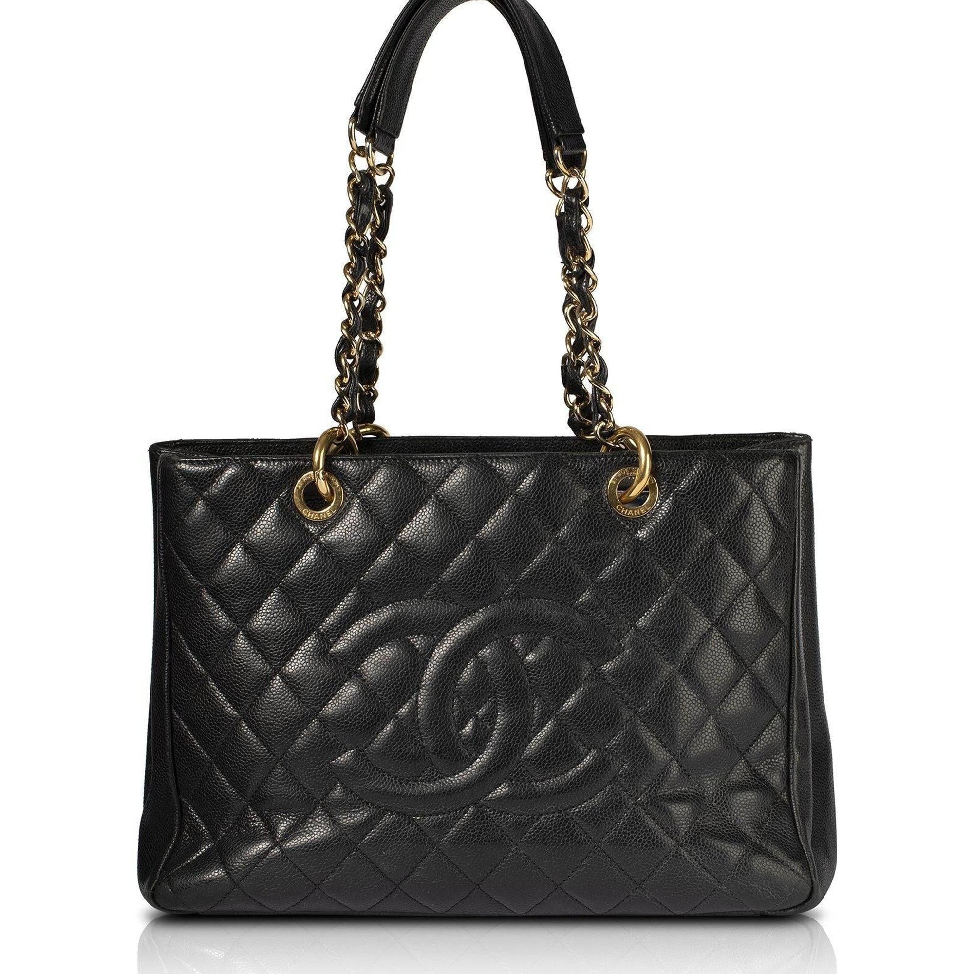 Chanel Black Caviar Leather Grand Shopping Tote (GST)