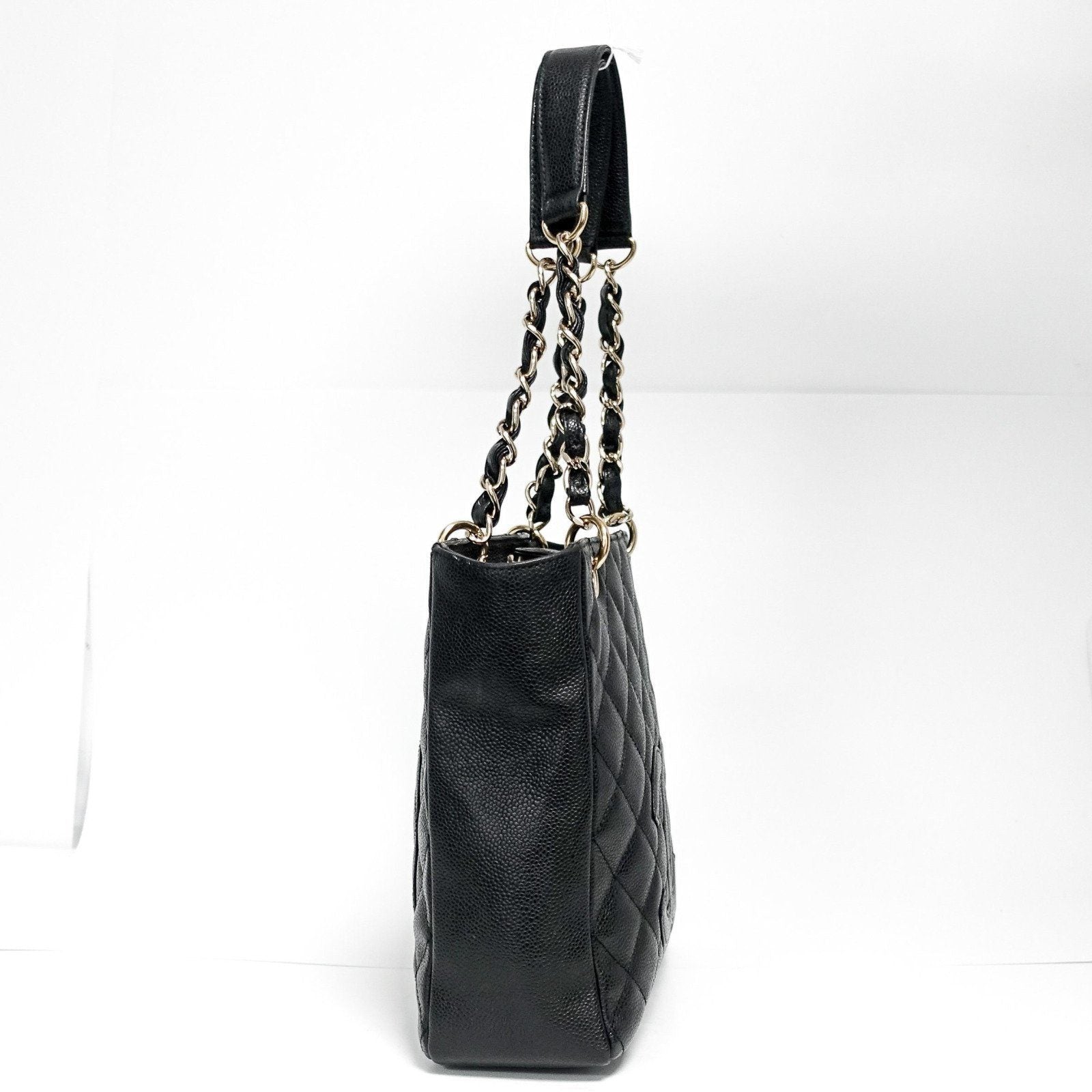 Chanel Black Caviar Leather Petite Shopping Tote