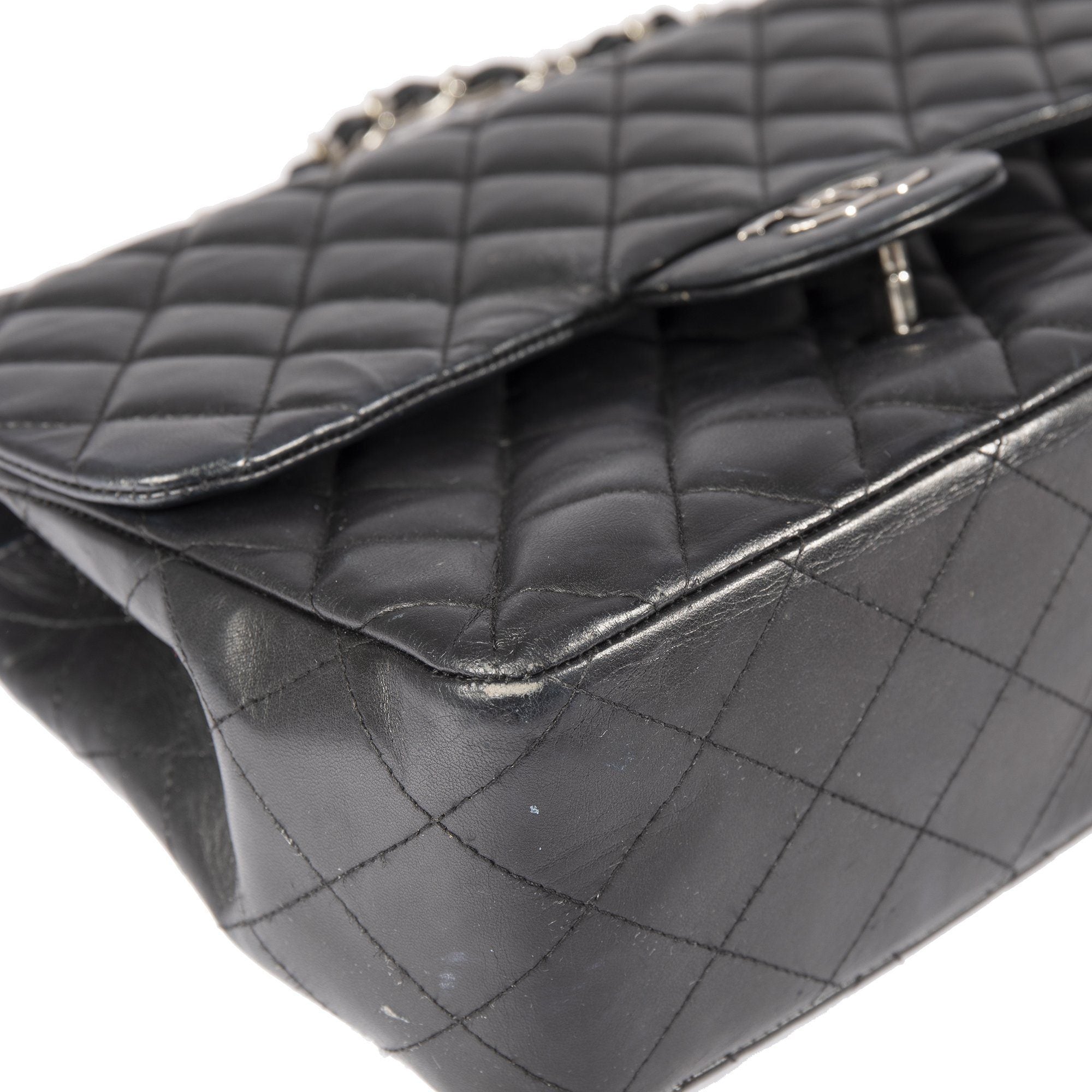 Chanel Black Lambskin Classic Jumbo Single Flap Bag