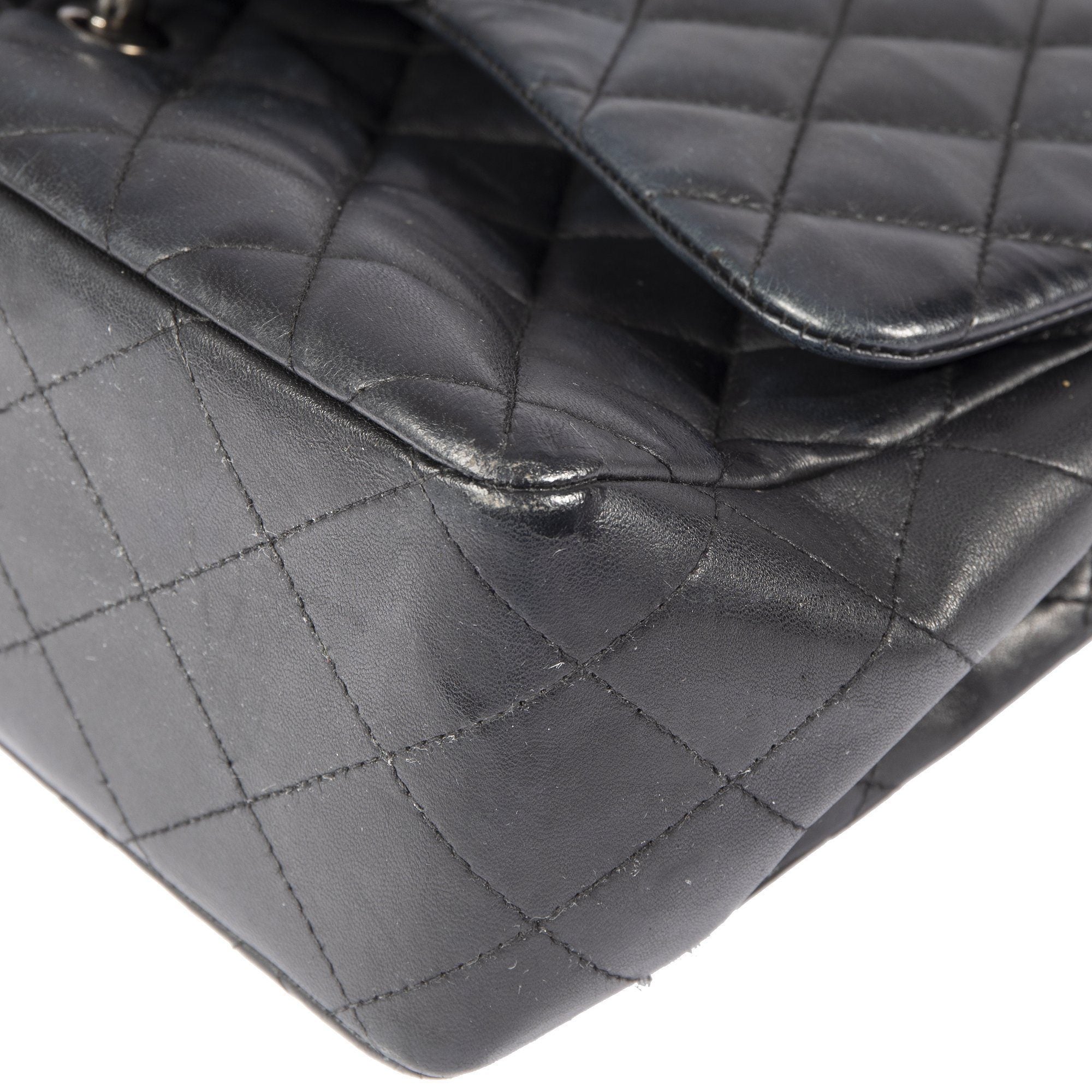 Chanel Black Lambskin Classic Jumbo Single Flap Bag