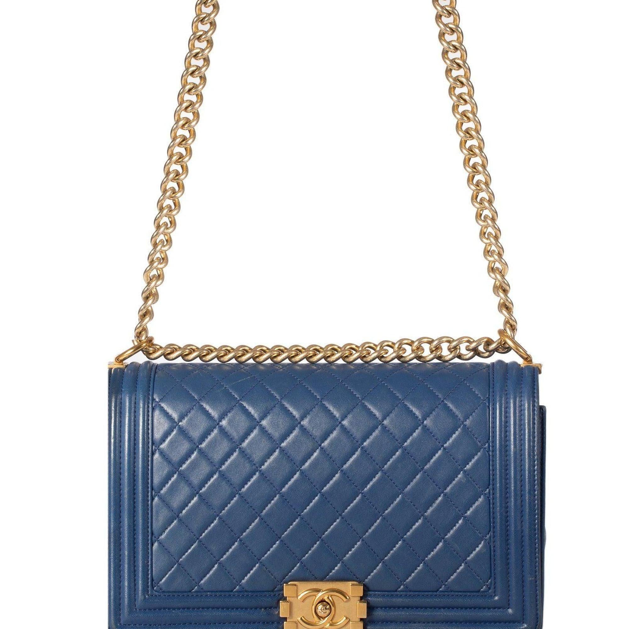 Chanel Blue Large Boy Bag