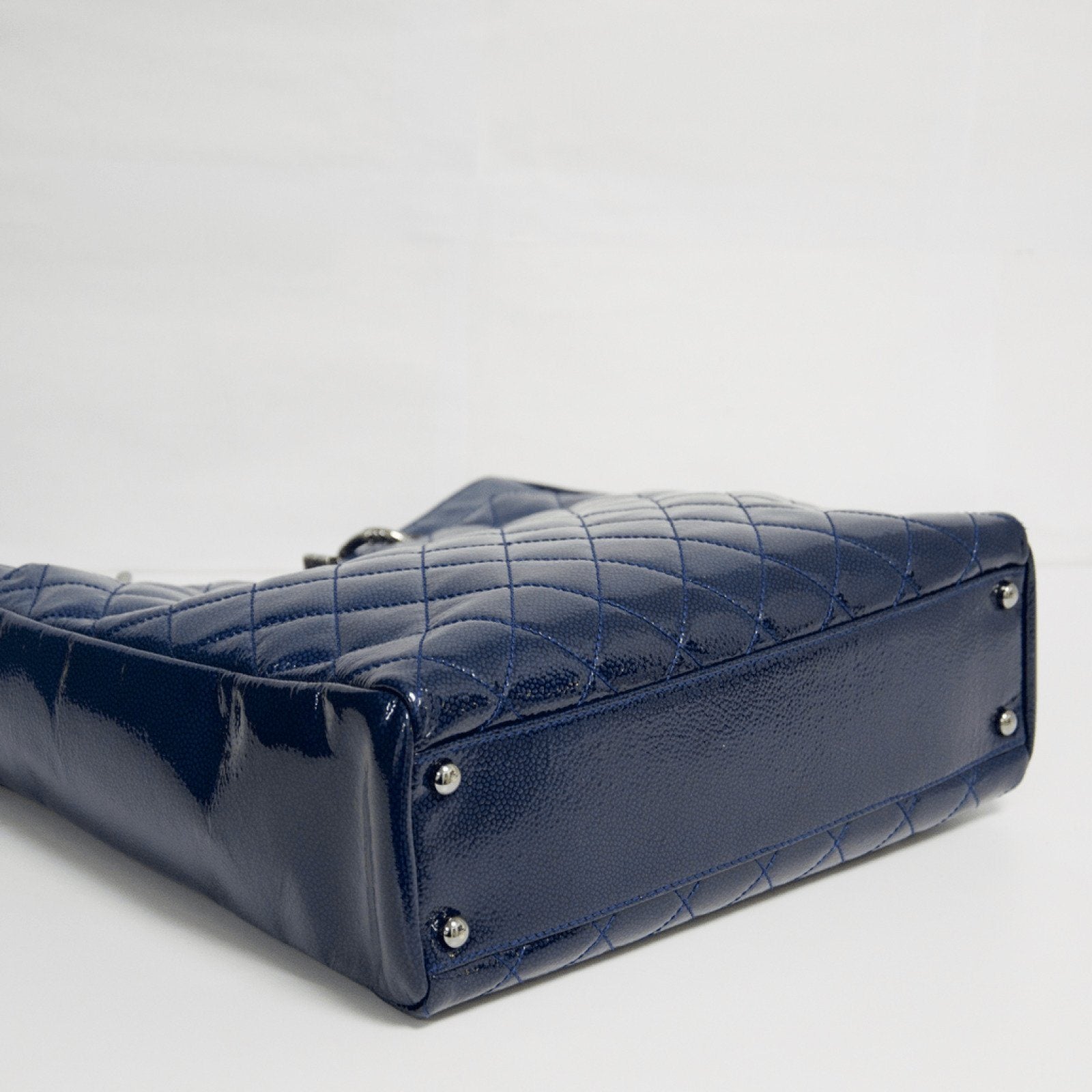 Chanel Blue Small Diamond Shine Reissue Tote