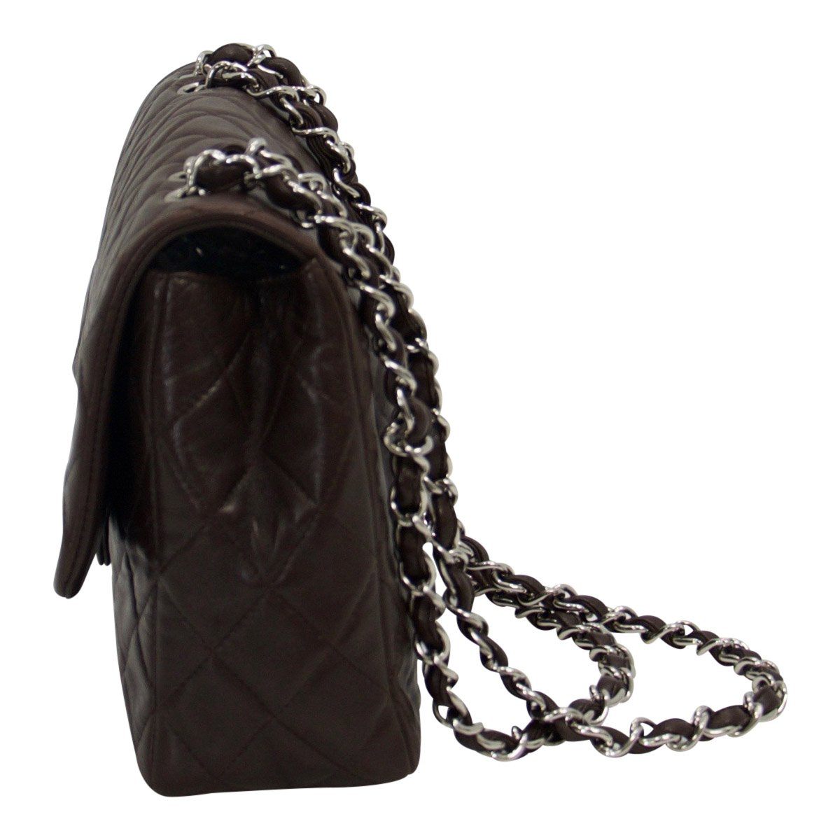 Chanel Brown Lambskin Large Classic Single Flap Bag