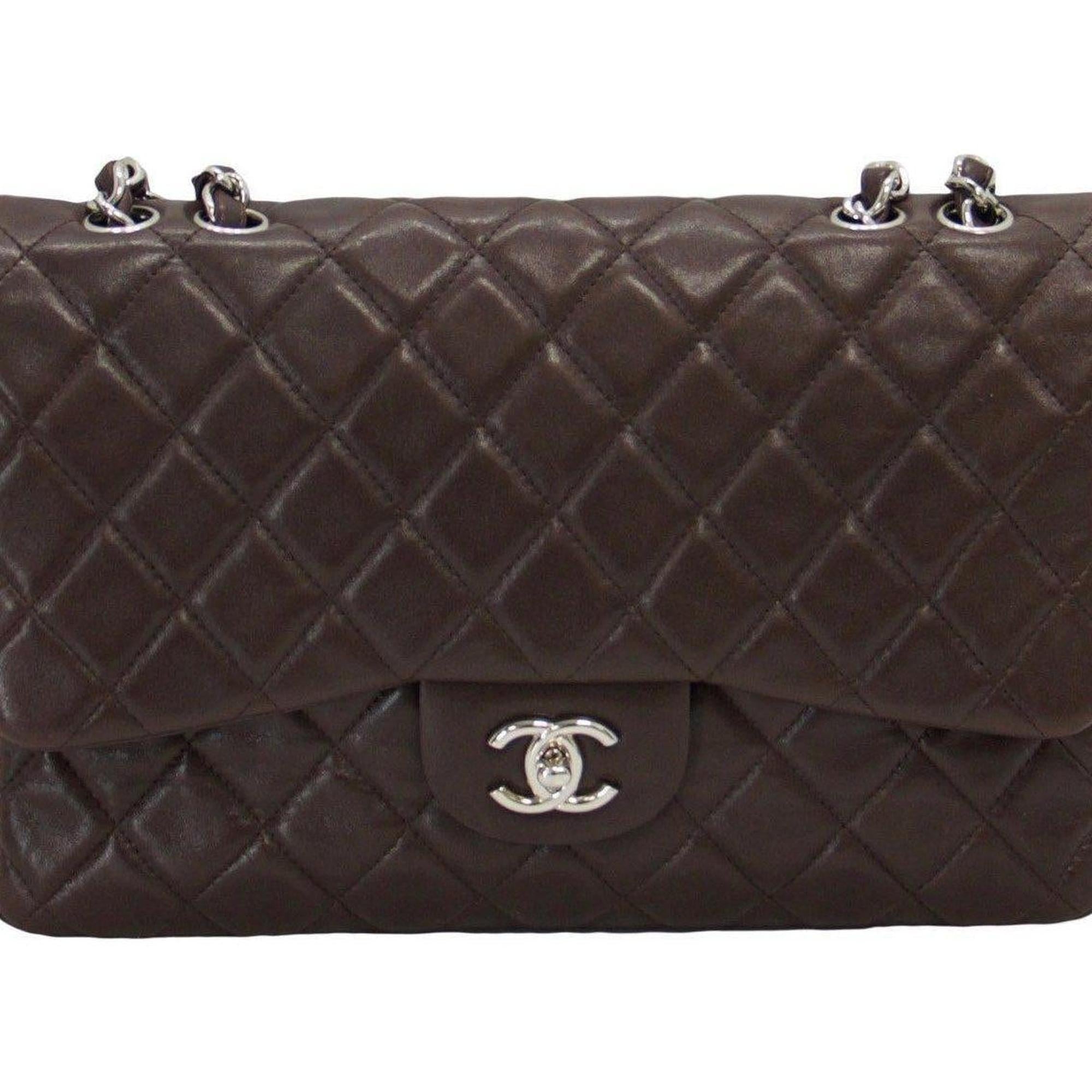 Chanel Brown Lambskin Large Classic Single Flap Bag