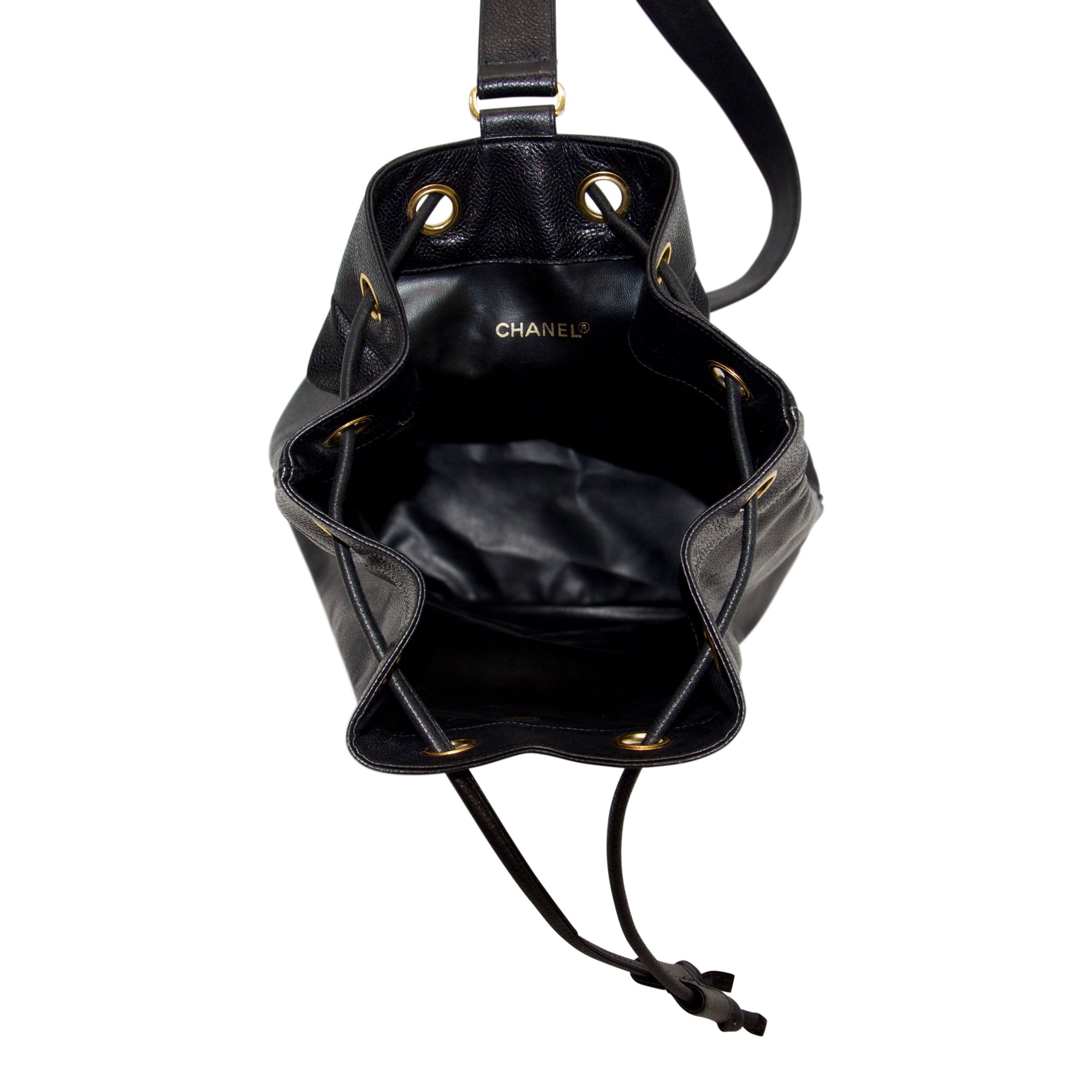 Chanel Caviar Drawstring Sling Bag