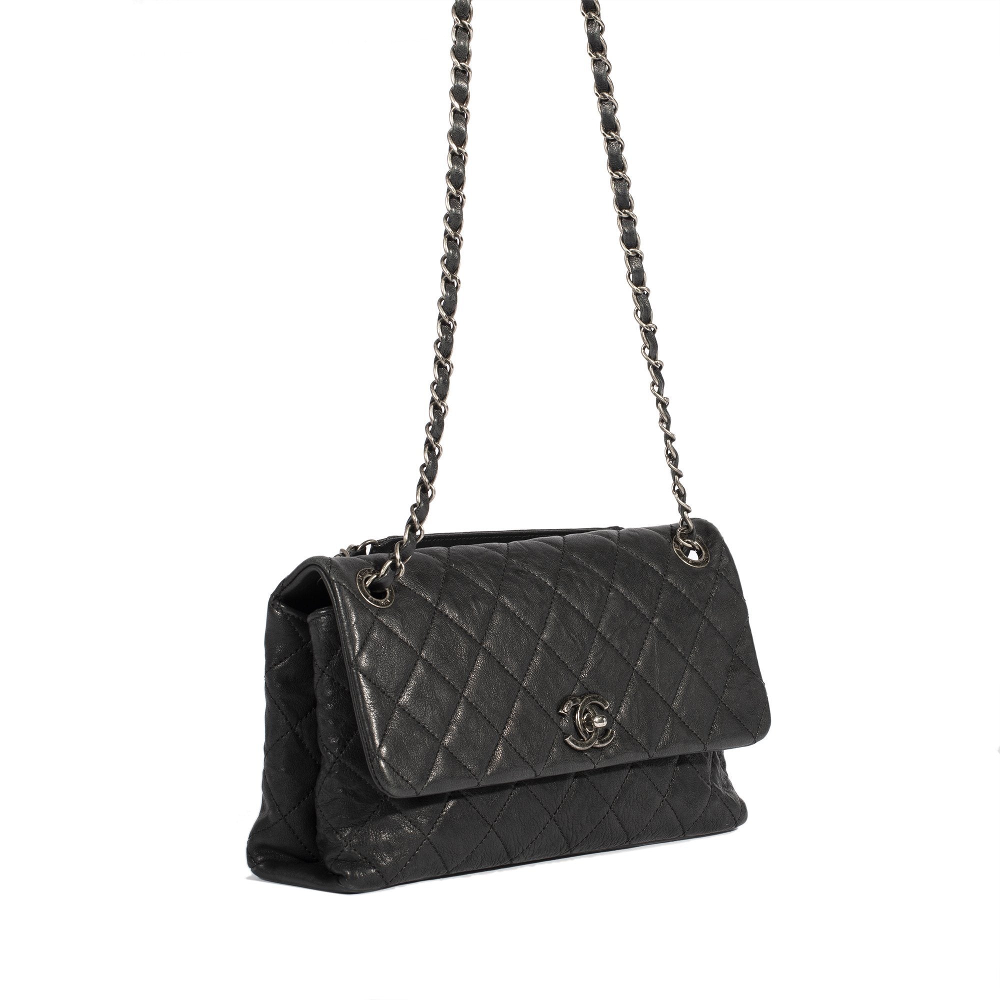 Chanel Limited Edition Medium Aged Calfskin CC Single Flap Bag