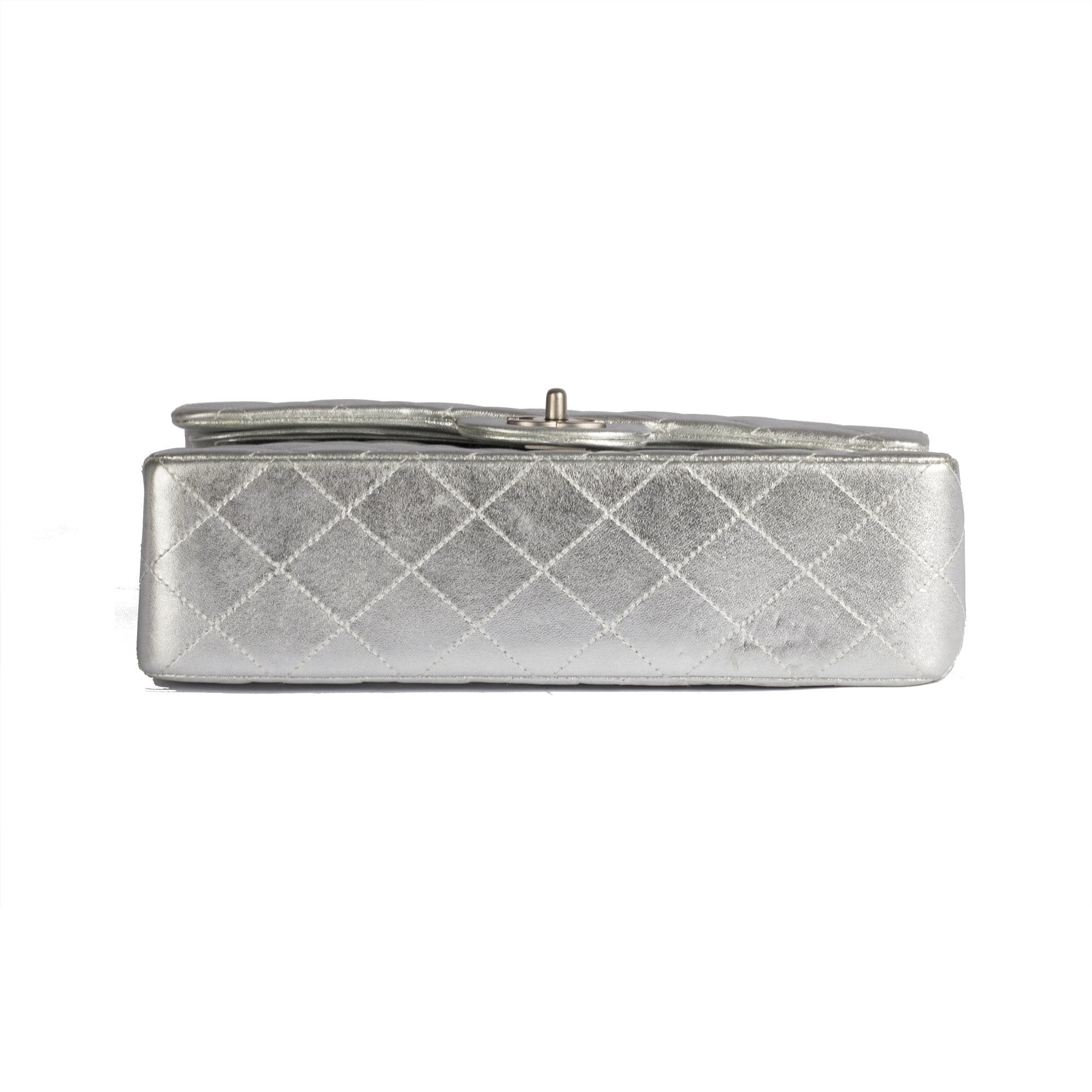 Chanel Metallic Silver Classic Double Flap Bag