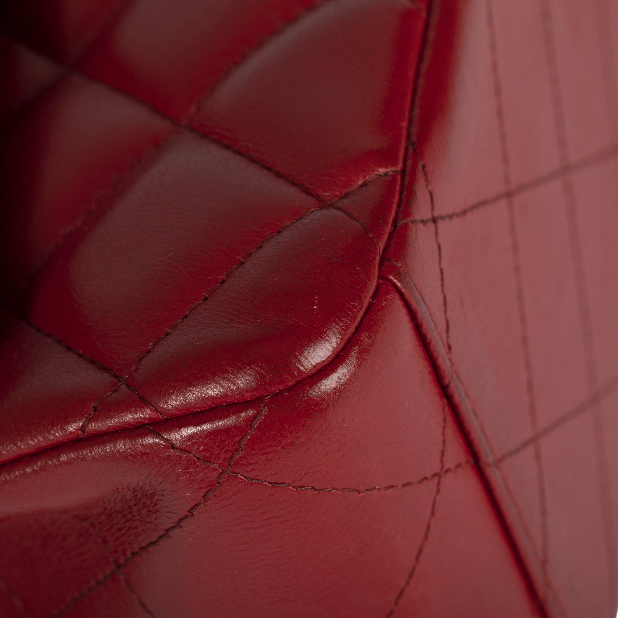 Chanel Red Lambskin Classic Maxi Double Flap Bag