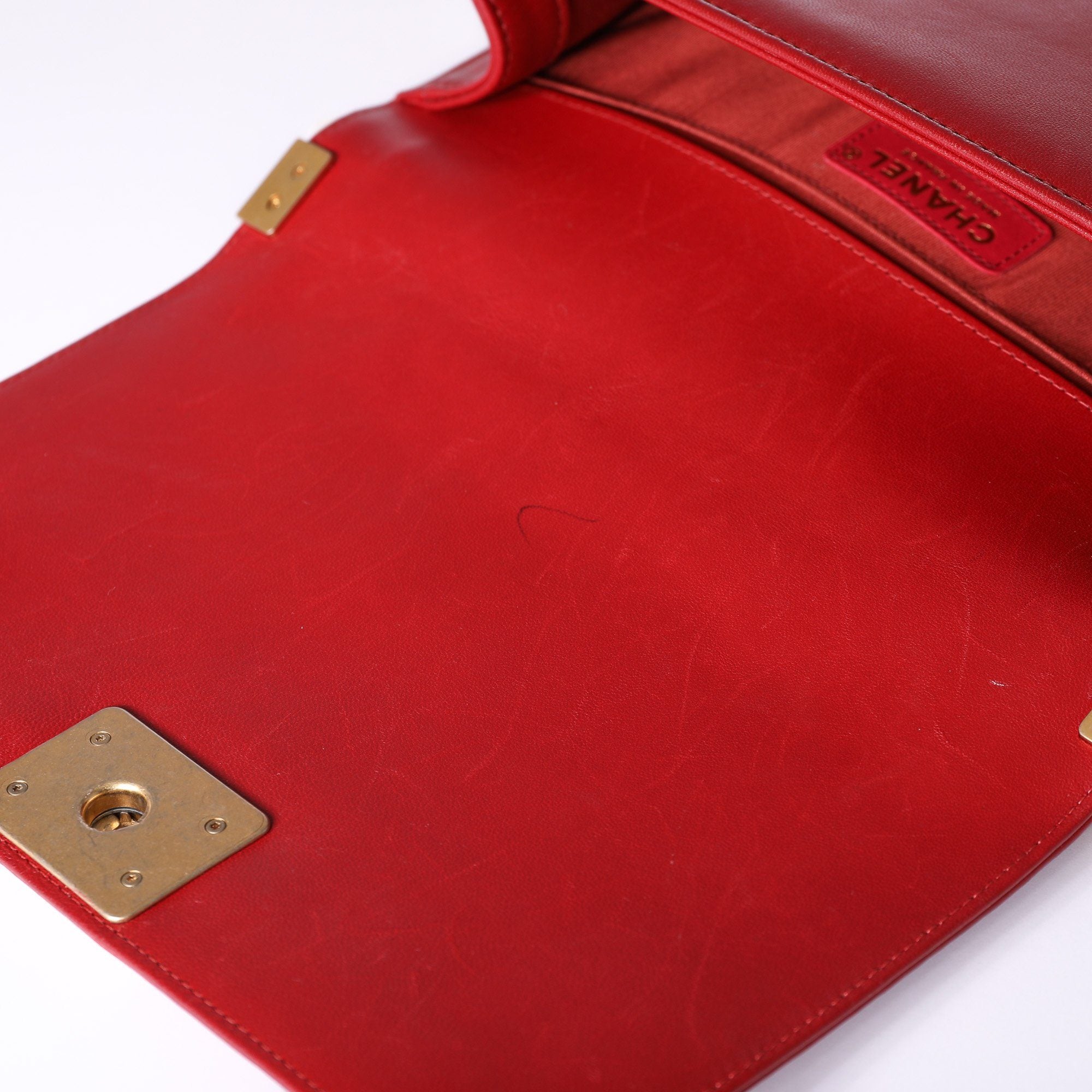 Chanel Red Medium Boy Bag