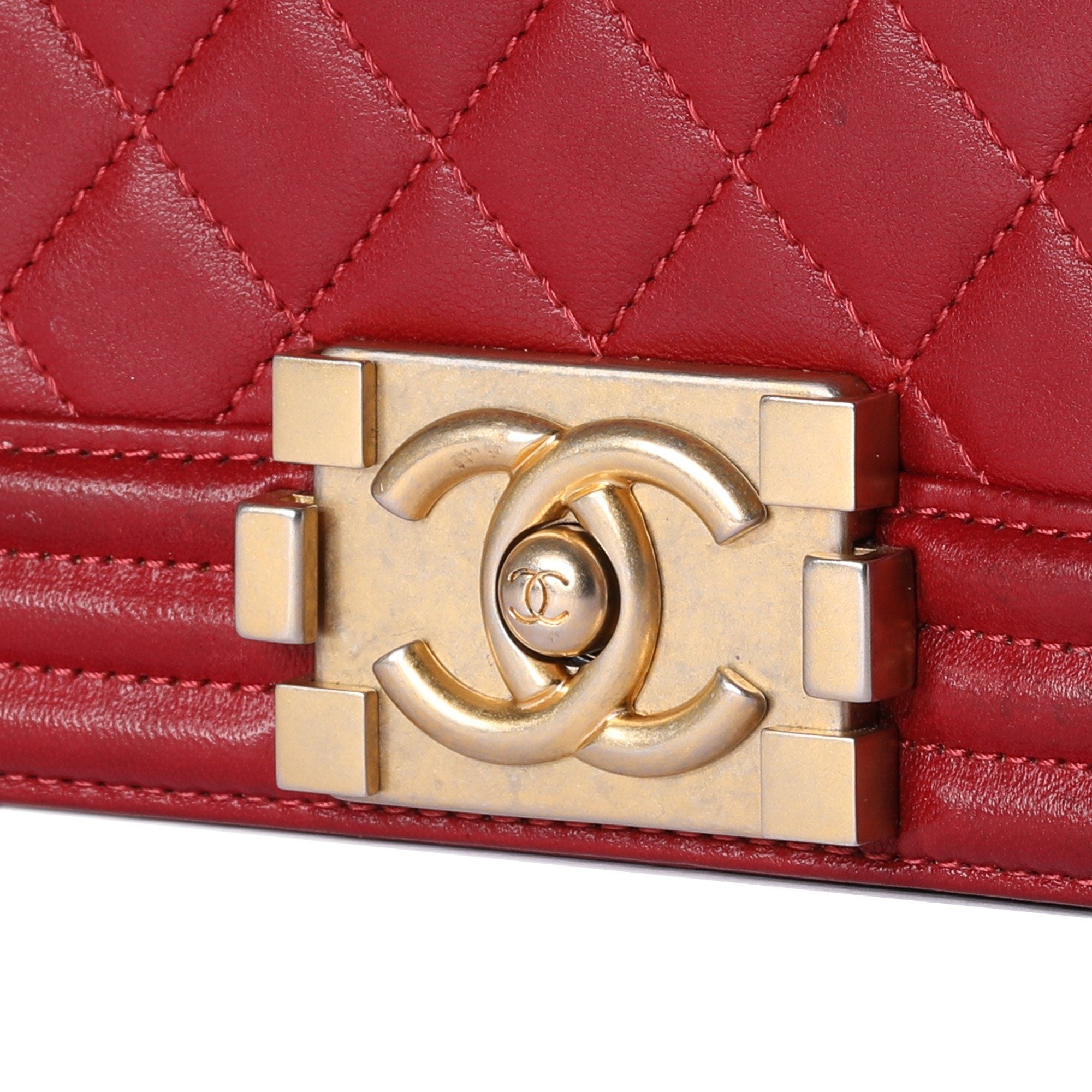 Chanel Red Medium Boy Bag