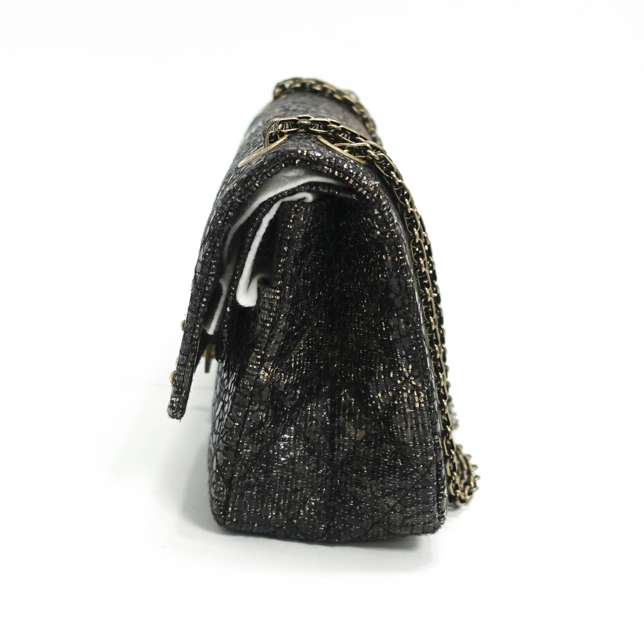 Chanel Special Edition Gray Coated Lacquered Tweed Crossbody Bag