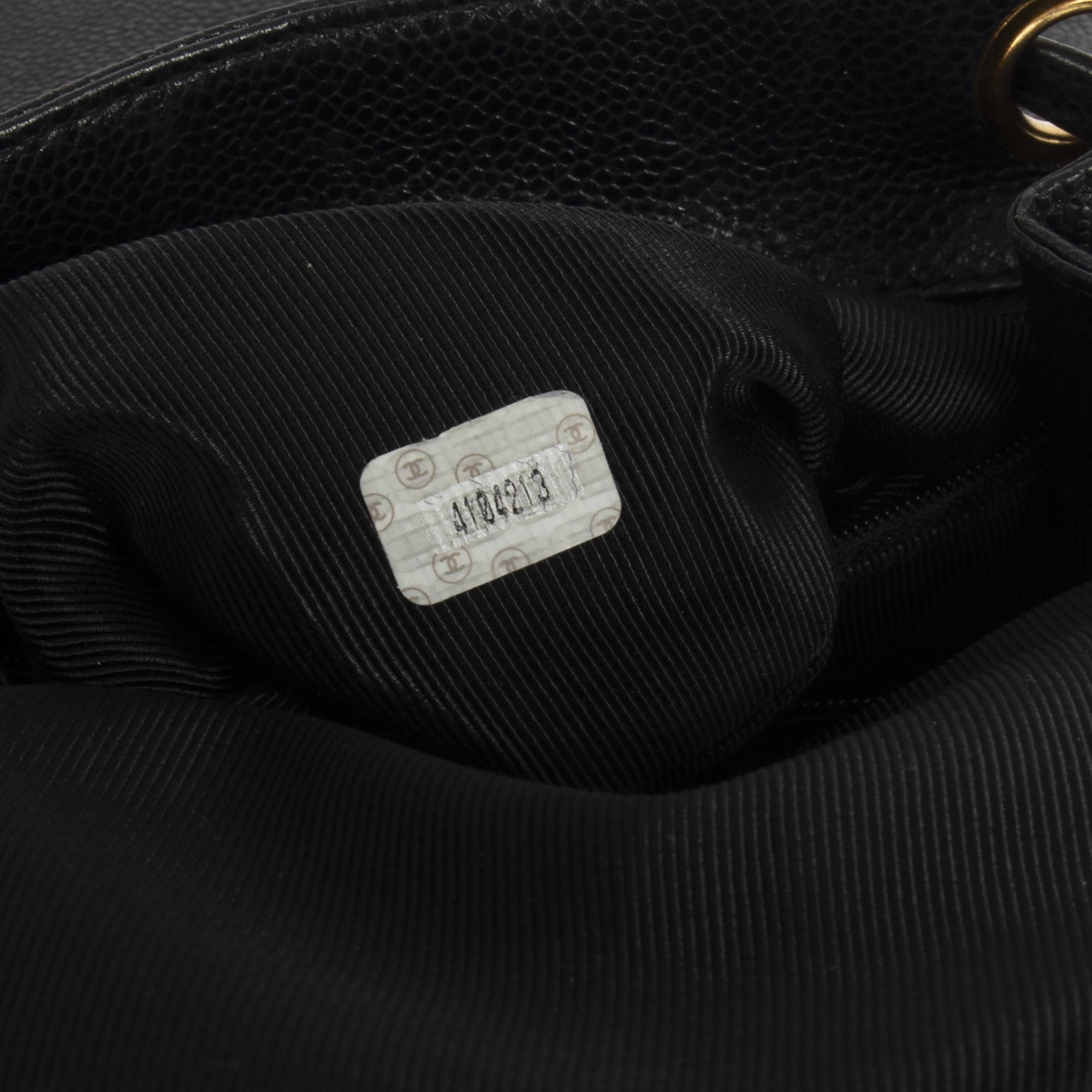 Chanel Vintage Black Caviar CC Backpack