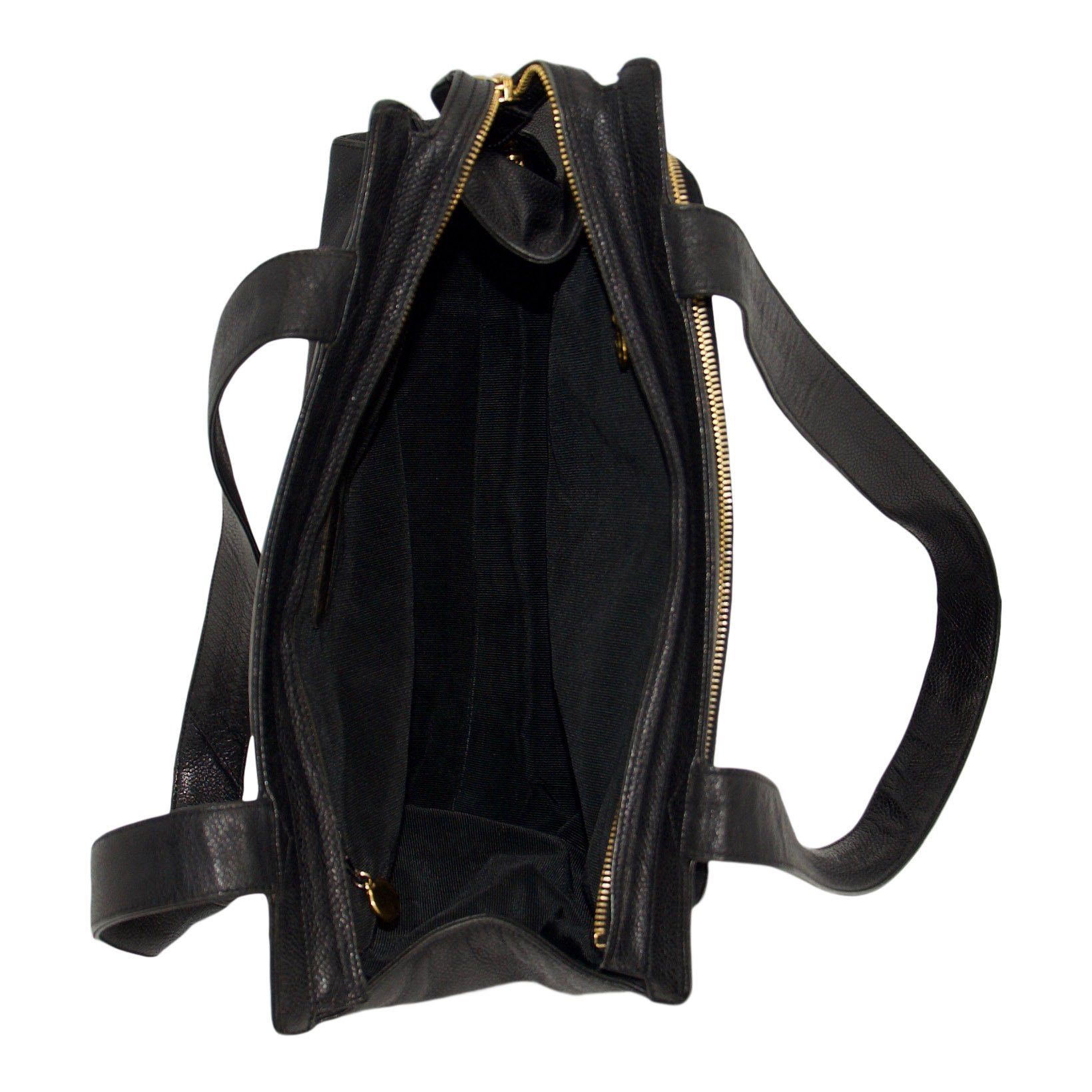 Chanel Vintage Black Caviar Leather Shoulder Bag